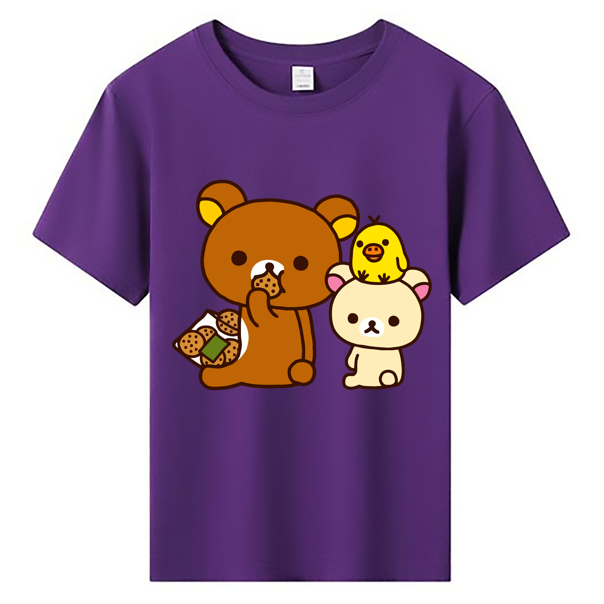 （画像用） リラックマ リラックマ キイロイトリ Rilakkuma Korilakkuma Kiiroitori 綿100％キッズTシャツ（フロントプリント）