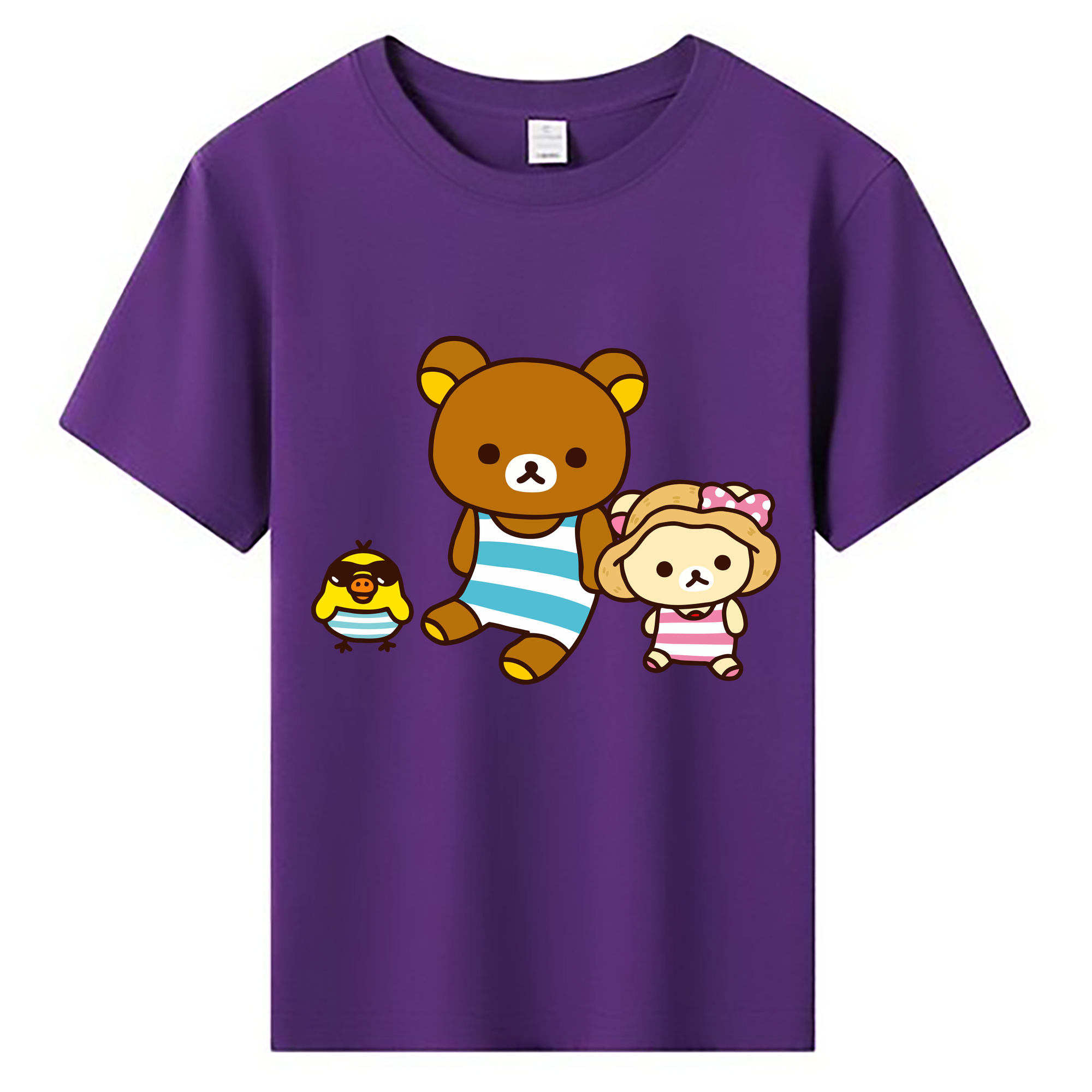 （画像用） リラックマ リラックマ キイロイトリ Rilakkuma Korilakkuma Kiiroitori 綿100％キッズTシャツ（フロントプリント）
