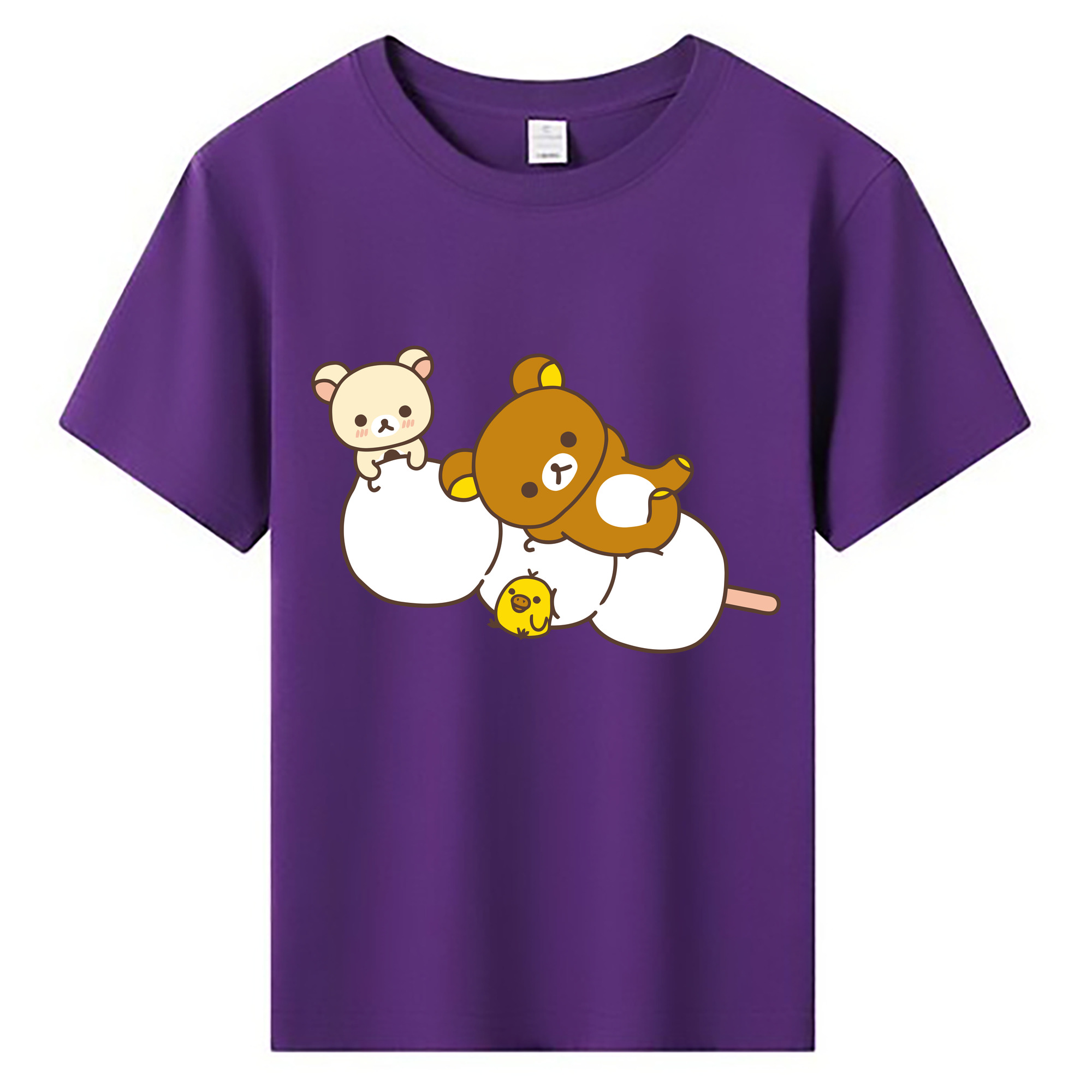 （画像用） リラックマ リラックマ キイロイトリ Rilakkuma Korilakkuma Kiiroitori 綿100％キッズTシャツ（フロントプリント）