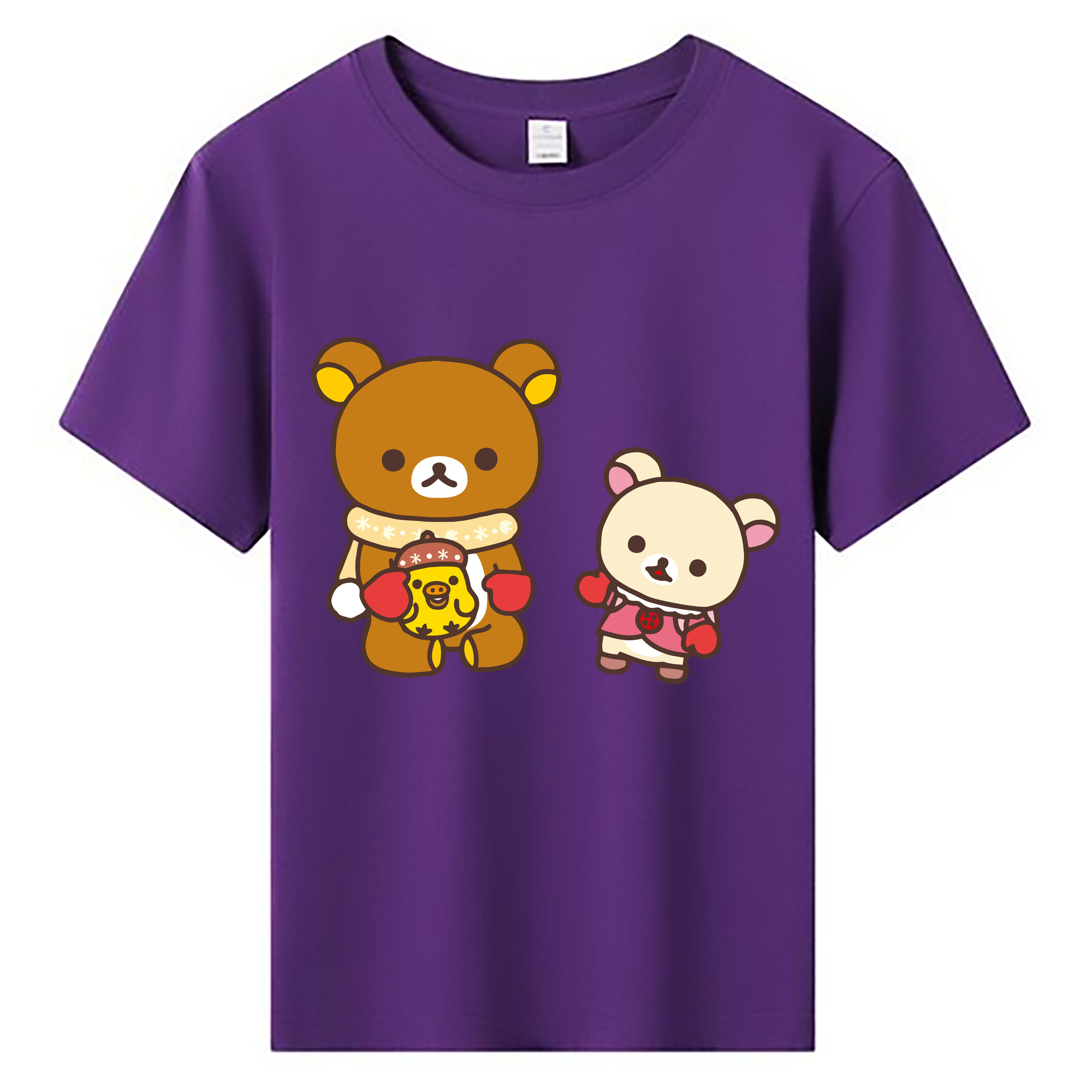 （画像用） リラックマ リラックマ キイロイトリ Rilakkuma Korilakkuma Kiiroitori 綿100％キッズTシャツ（フロントプリント）