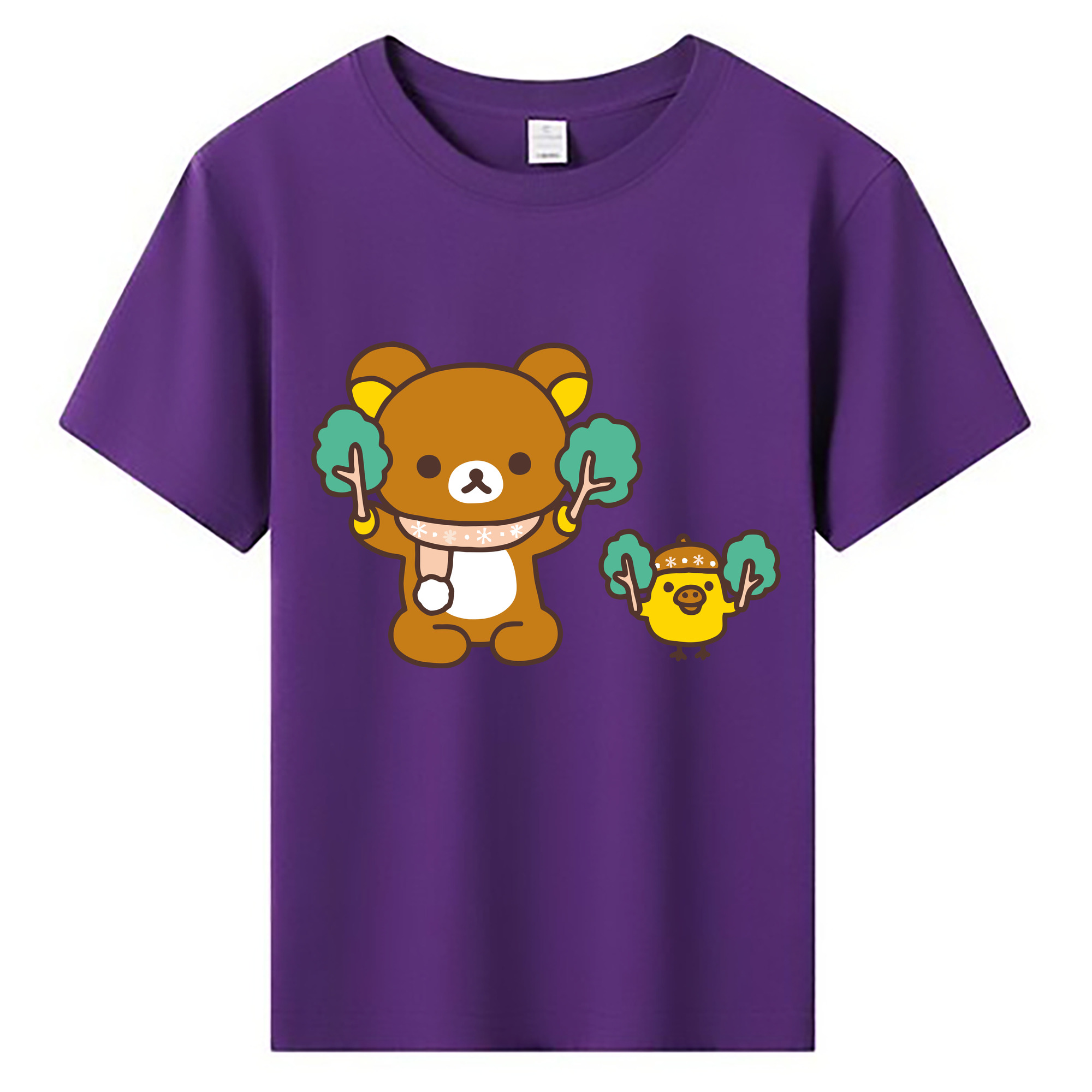 （画像用） リラックマ リラックマ キイロイトリ Rilakkuma Korilakkuma Kiiroitori 綿100％キッズTシャツ（フロントプリント）