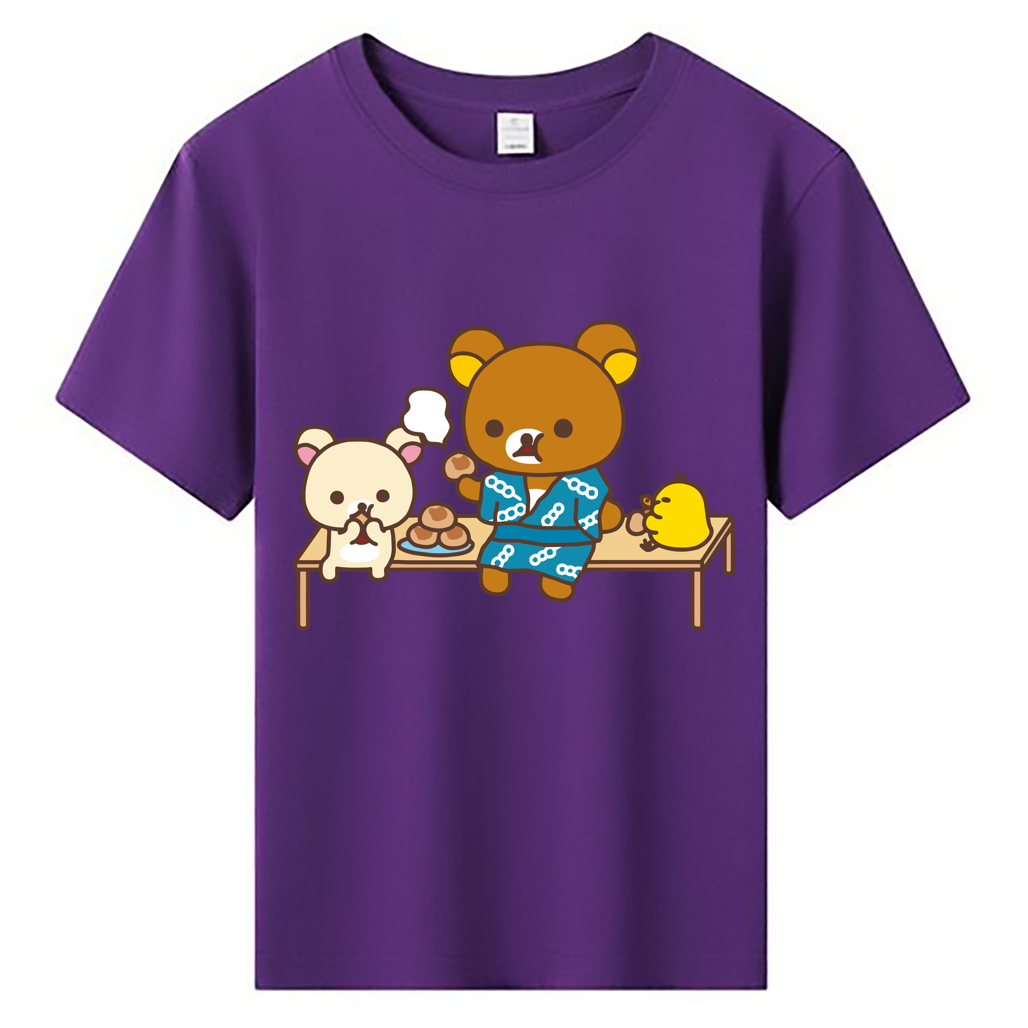 （画像用） リラックマ リラックマ キイロイトリ Rilakkuma Korilakkuma Kiiroitori 綿100％キッズTシャツ（フロントプリント）