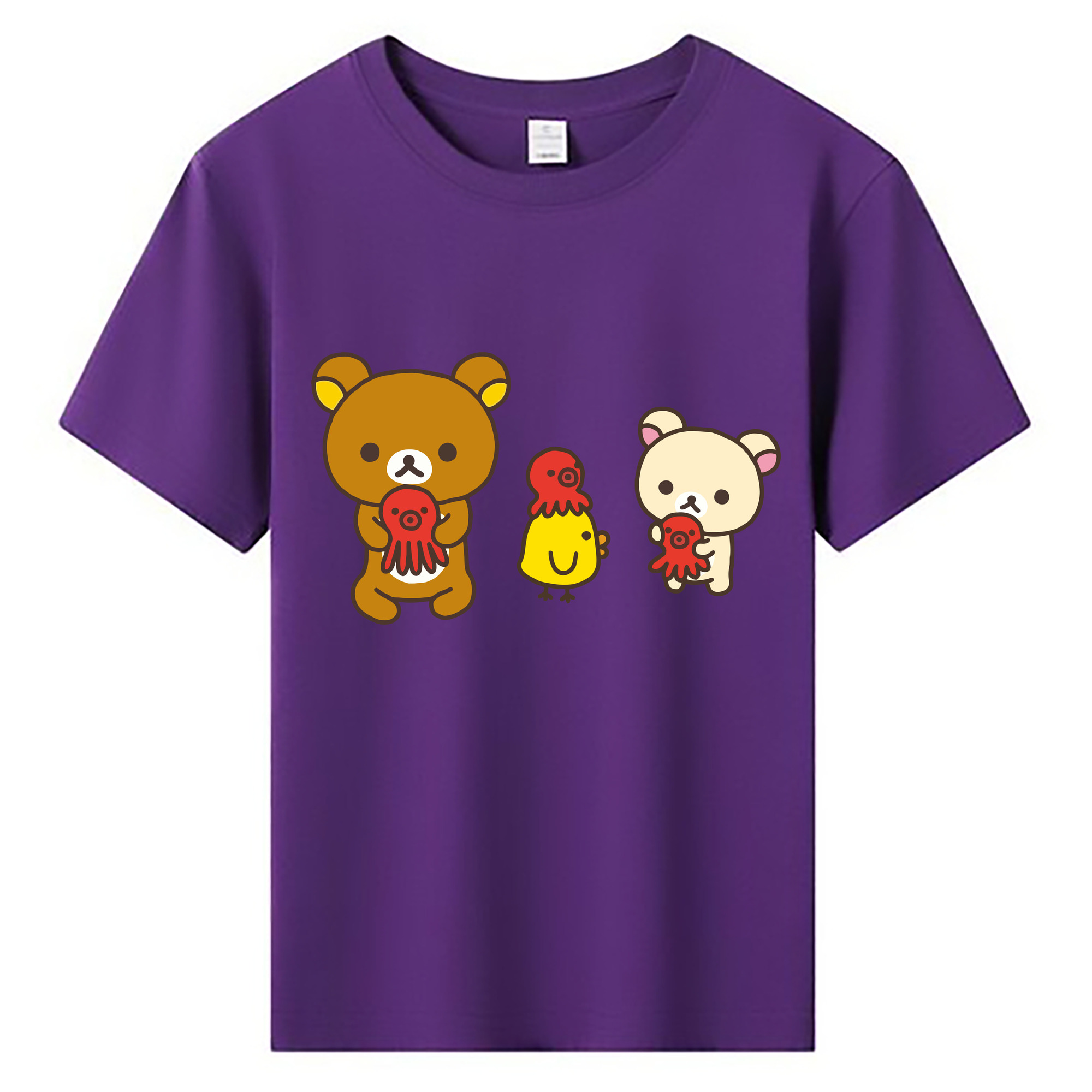 （画像用） リラックマ リラックマ キイロイトリ Rilakkuma Korilakkuma Kiiroitori 綿100％キッズTシャツ（フロントプリント）