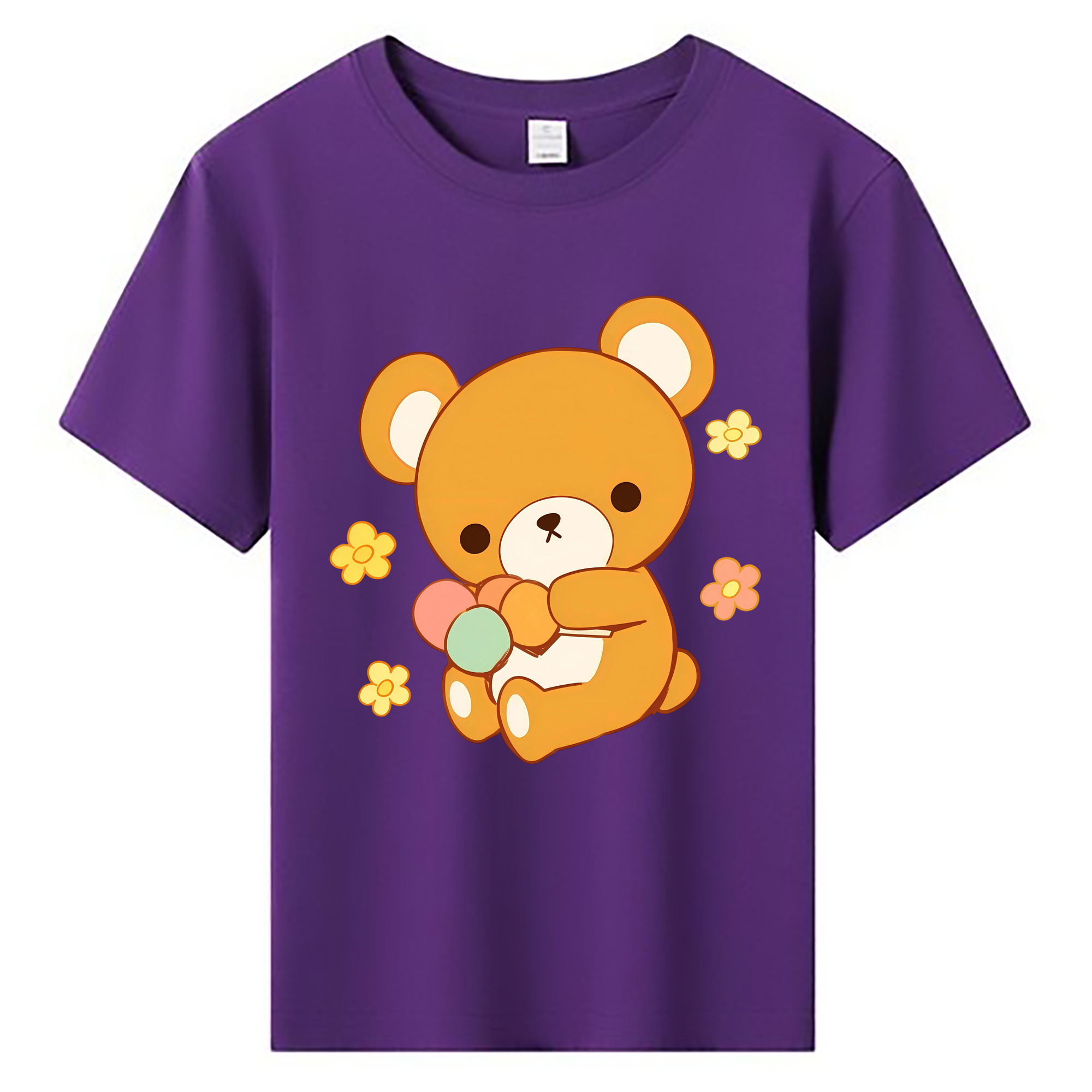 （画像用） リラックマ リラックマ キイロイトリ Rilakkuma Korilakkuma Kiiroitori 綿100％キッズTシャツ（フロントプリント）