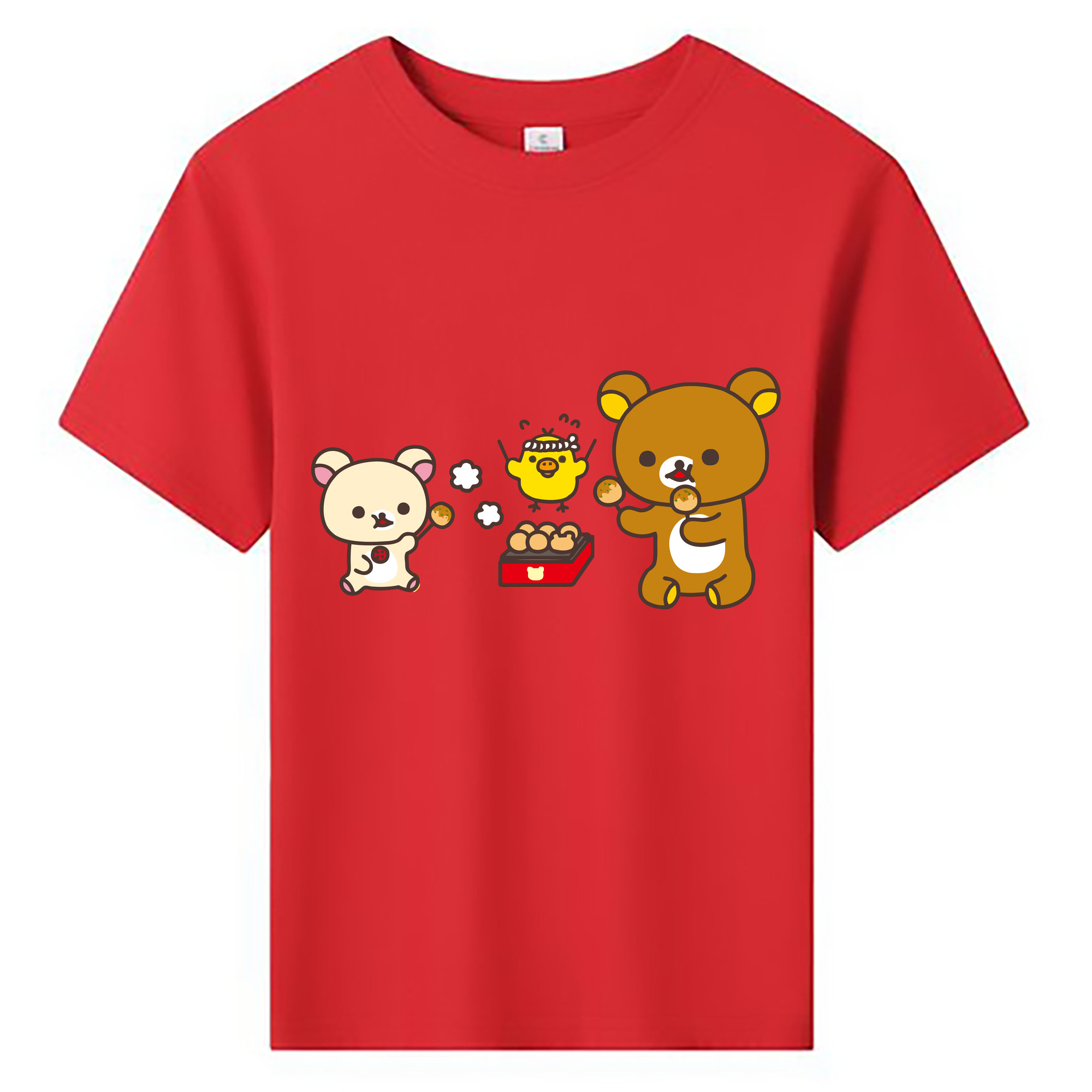 （画像用） リラックマ リラックマ キイロイトリ Rilakkuma Korilakkuma Kiiroitori 綿100％キッズTシャツ（フロントプリント）