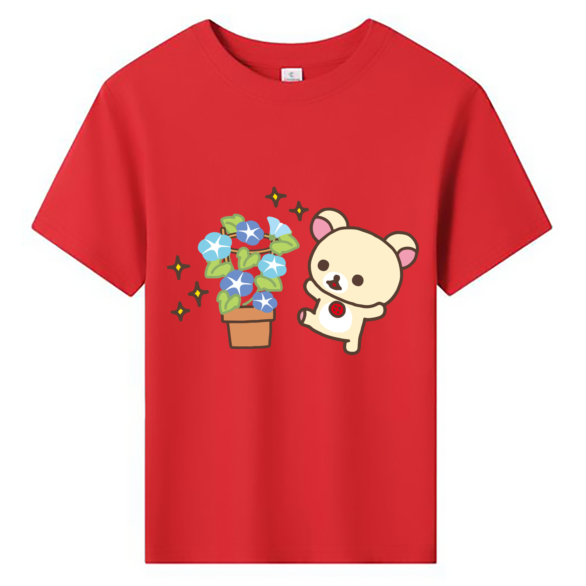 （画像用） リラックマ リラックマ キイロイトリ Rilakkuma Korilakkuma Kiiroitori 綿100％キッズTシャツ（フロントプリント）
