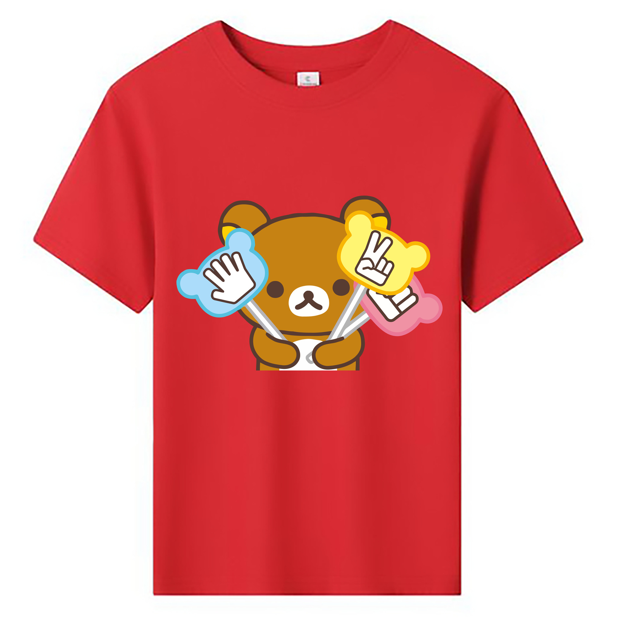 （画像用） リラックマ リラックマ キイロイトリ Rilakkuma Korilakkuma Kiiroitori 綿100％キッズTシャツ（フロントプリント）