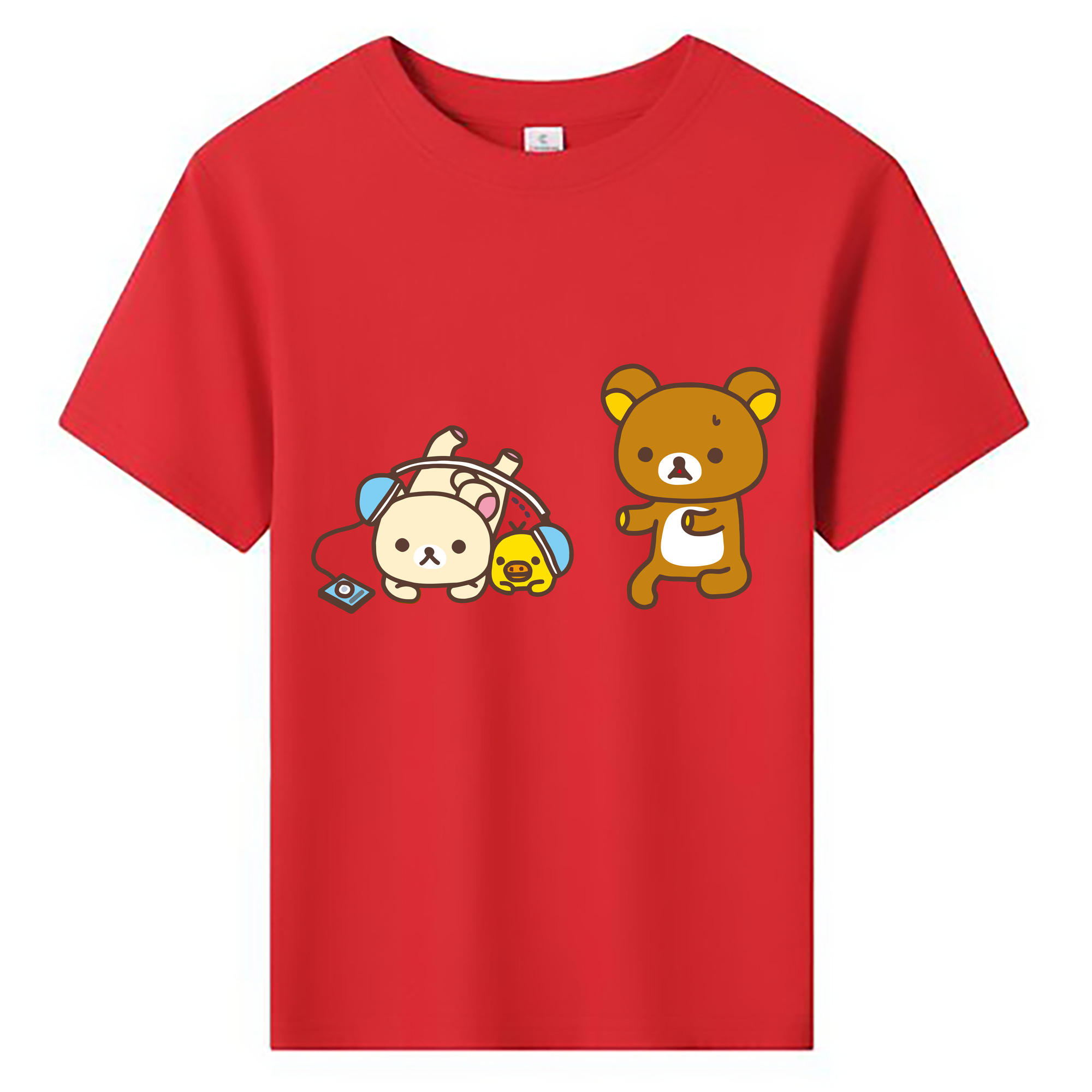 （画像用） リラックマ リラックマ キイロイトリ Rilakkuma Korilakkuma Kiiroitori 綿100％キッズTシャツ（フロントプリント）
