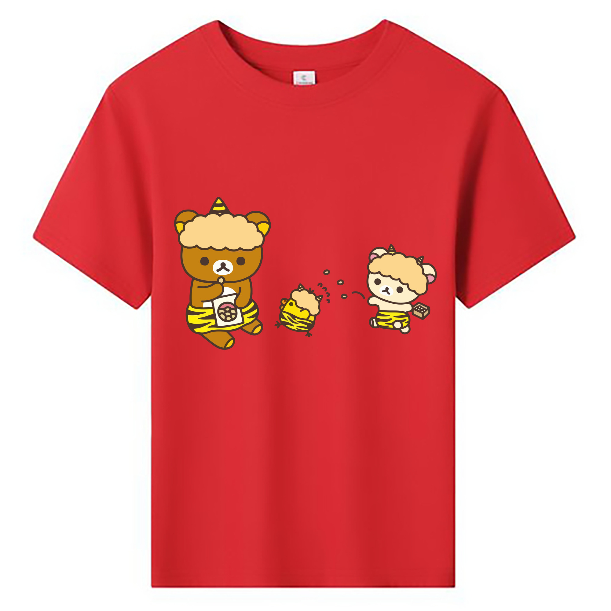 （画像用） リラックマ リラックマ キイロイトリ Rilakkuma Korilakkuma Kiiroitori 綿100％キッズTシャツ（フロントプリント）