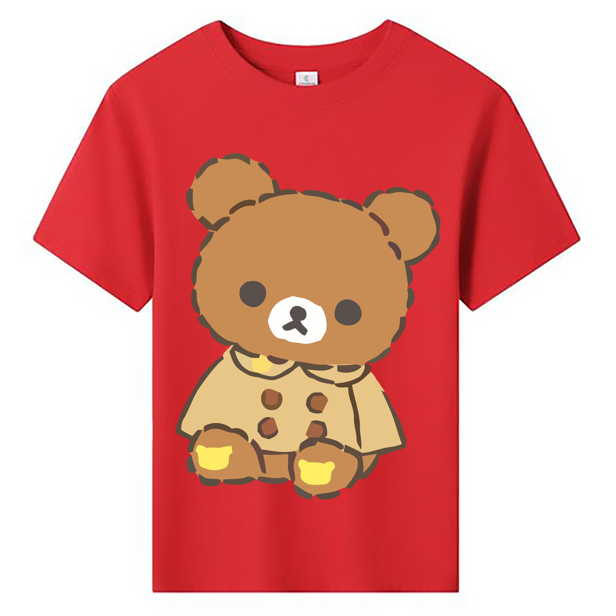 （画像用） リラックマ リラックマ キイロイトリ Rilakkuma Korilakkuma Kiiroitori 綿100％キッズTシャツ（フロントプリント）