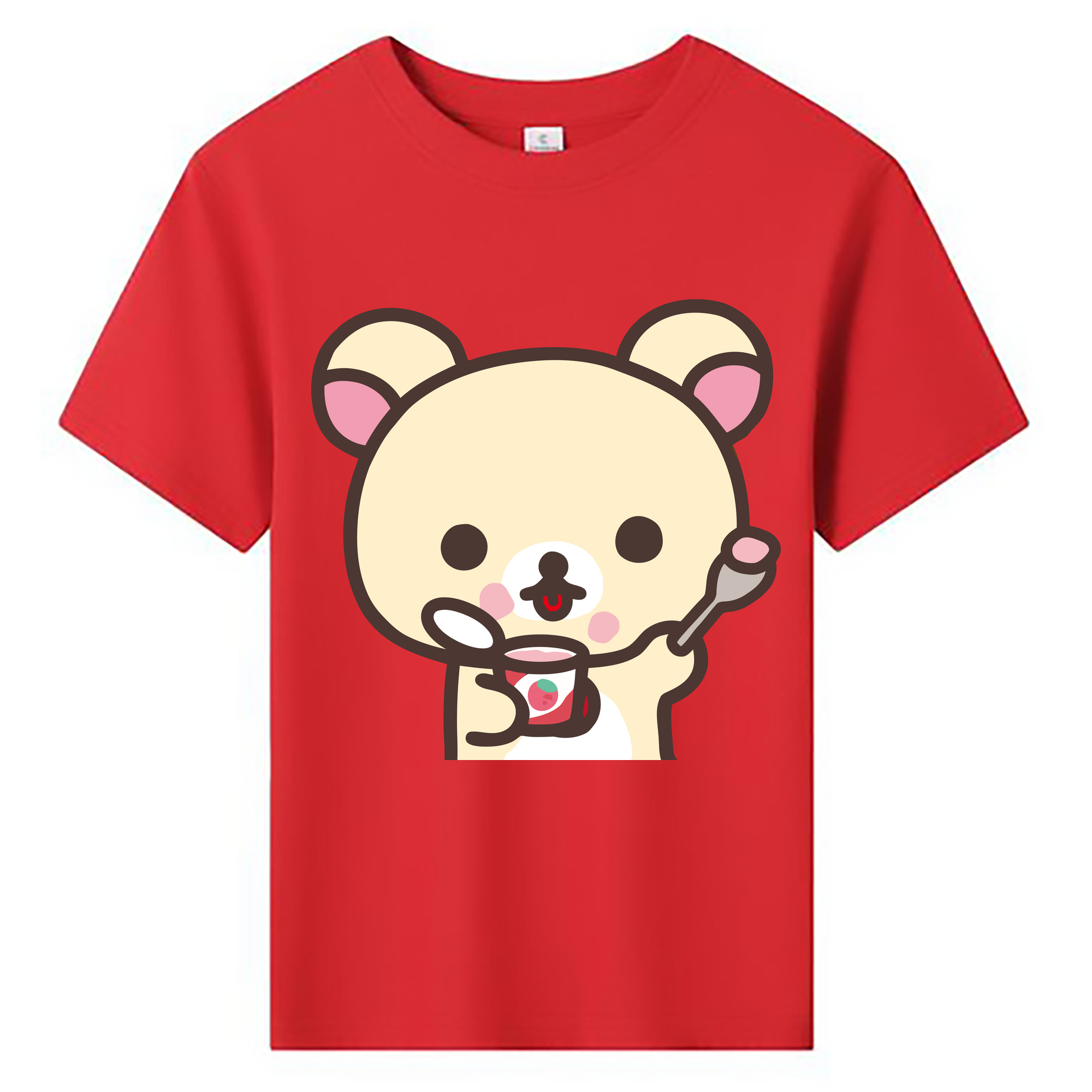 （画像用） リラックマ リラックマ キイロイトリ Rilakkuma Korilakkuma Kiiroitori 綿100％キッズTシャツ（フロントプリント）