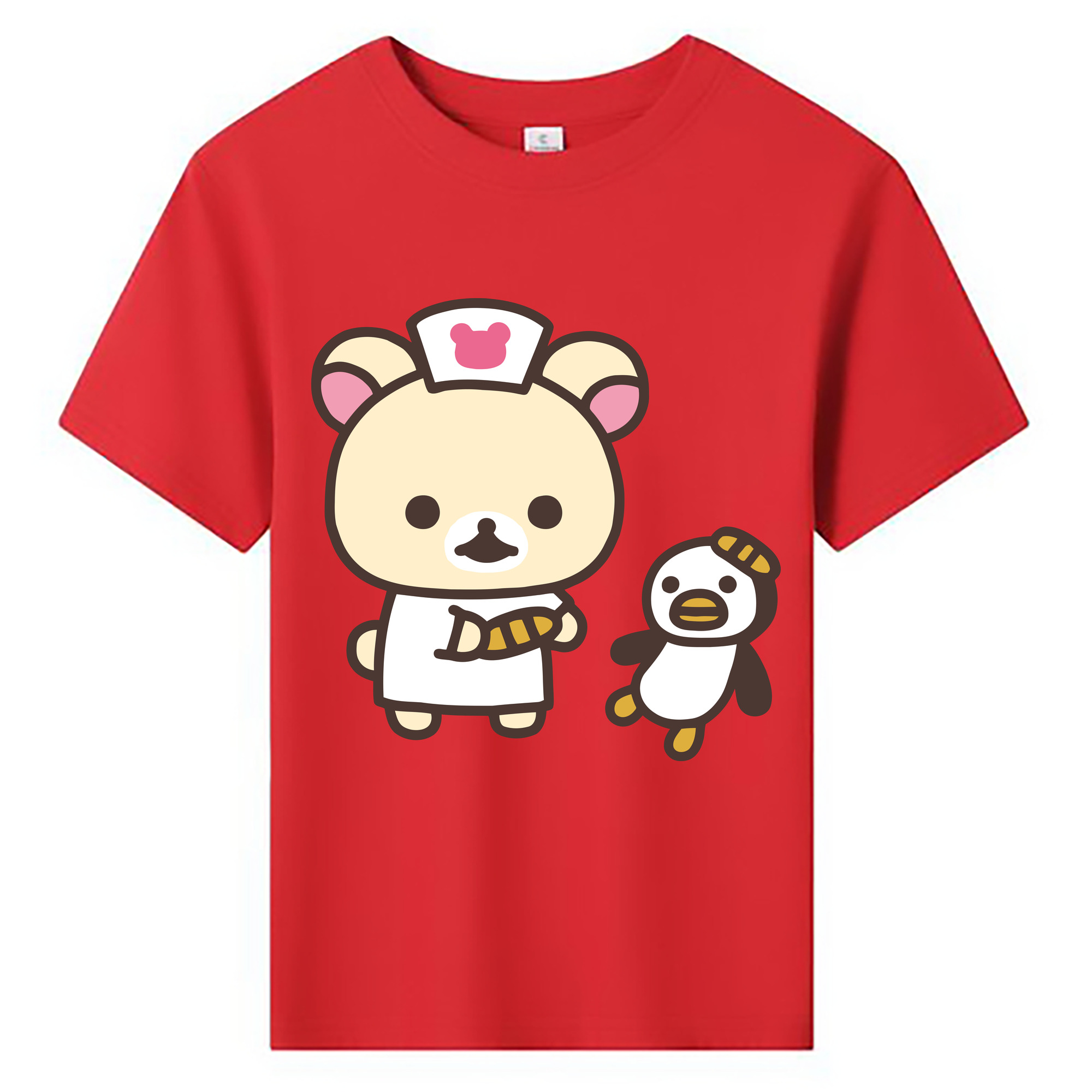 （画像用） リラックマ リラックマ キイロイトリ Rilakkuma Korilakkuma Kiiroitori 綿100％キッズTシャツ（フロントプリント）