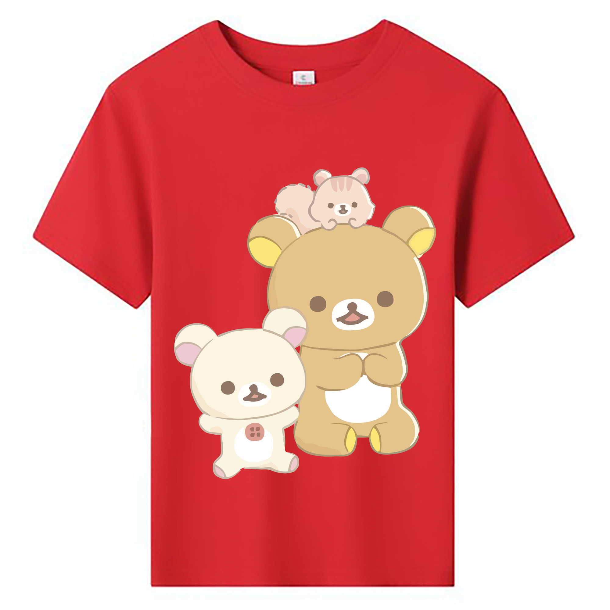 （画像用） リラックマ リラックマ キイロイトリ Rilakkuma Korilakkuma Kiiroitori 綿100％キッズTシャツ（フロントプリント）