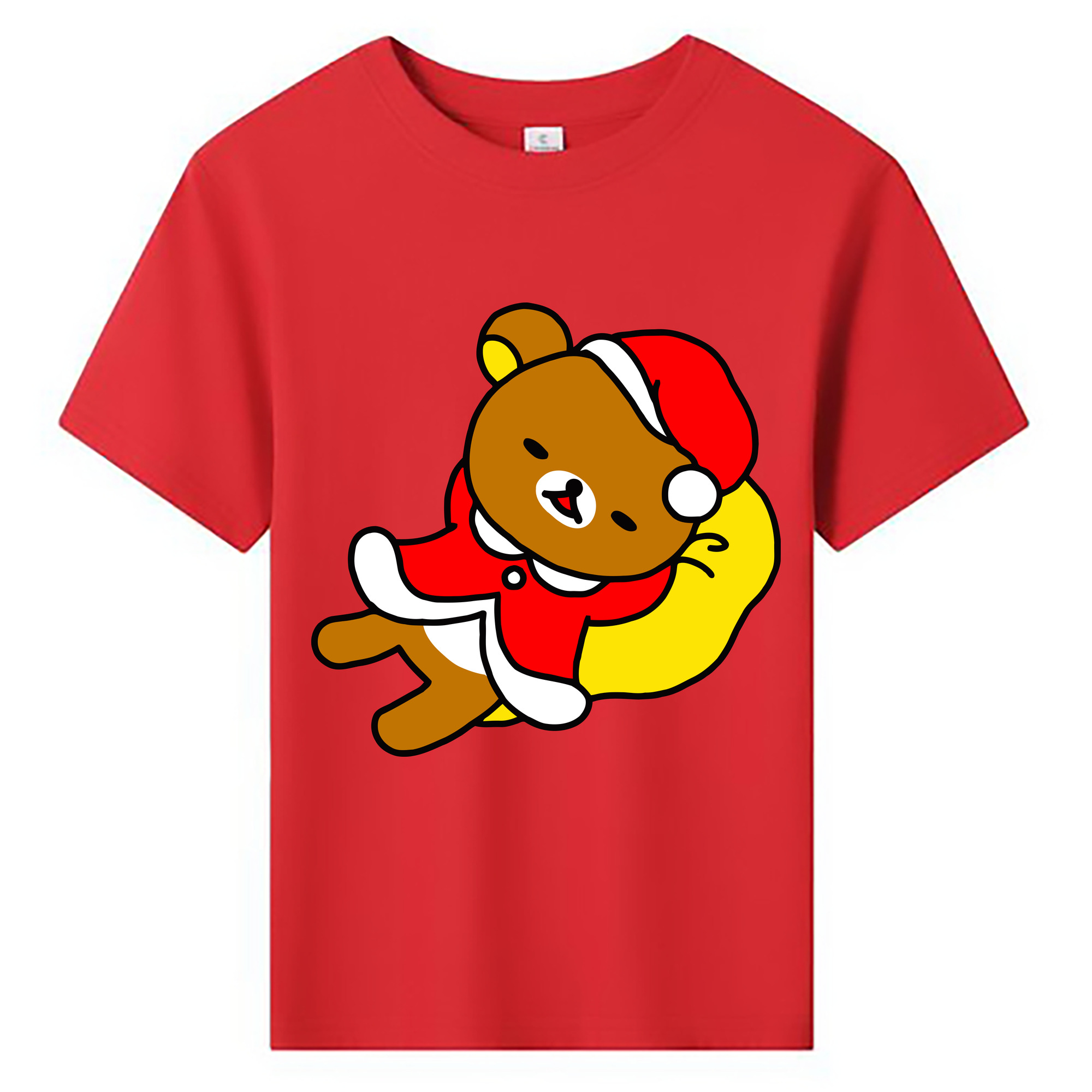 （画像用） リラックマ リラックマ キイロイトリ Rilakkuma Korilakkuma Kiiroitori 綿100％キッズTシャツ（フロントプリント）