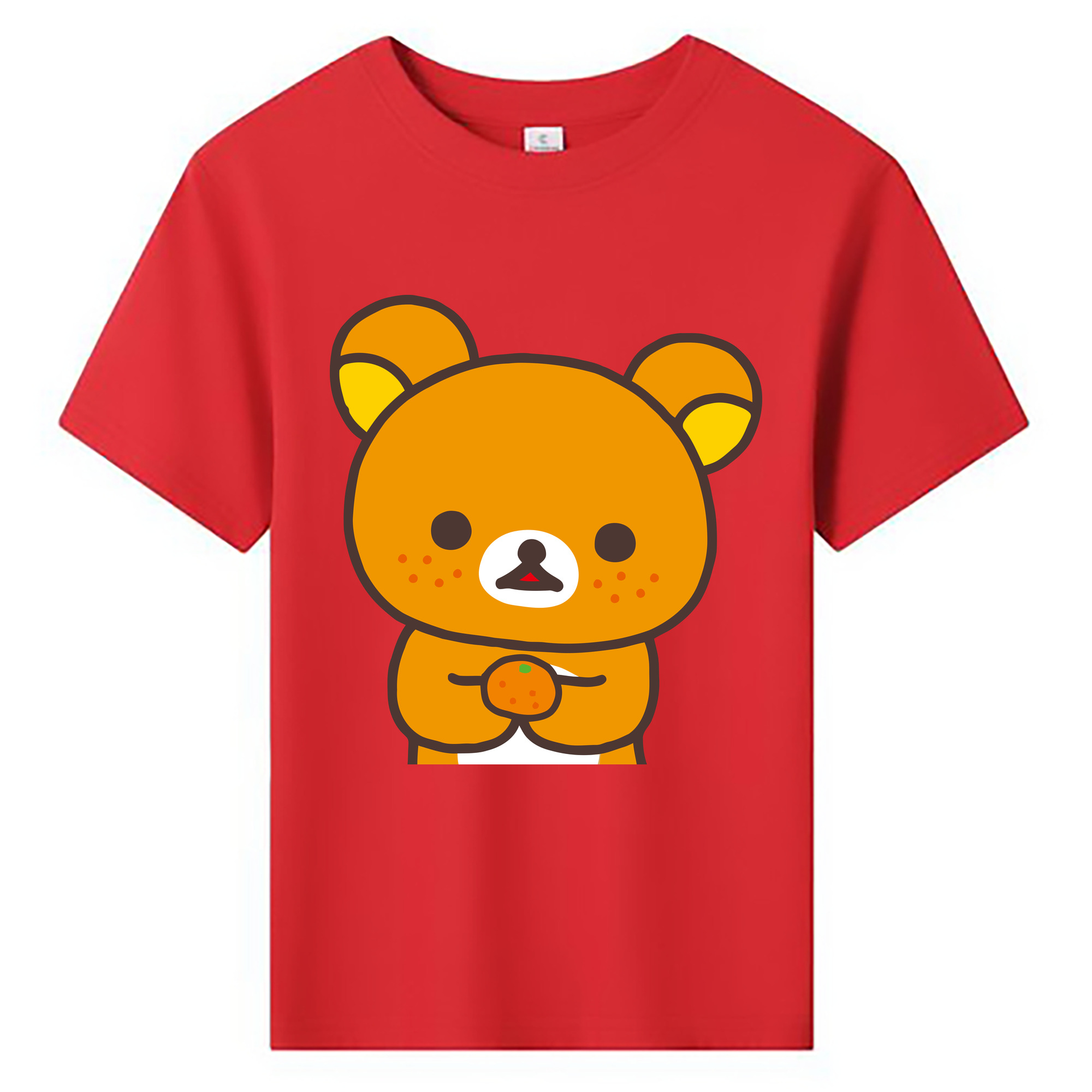 （画像用） リラックマ リラックマ キイロイトリ Rilakkuma Korilakkuma Kiiroitori 綿100％キッズTシャツ（フロントプリント）