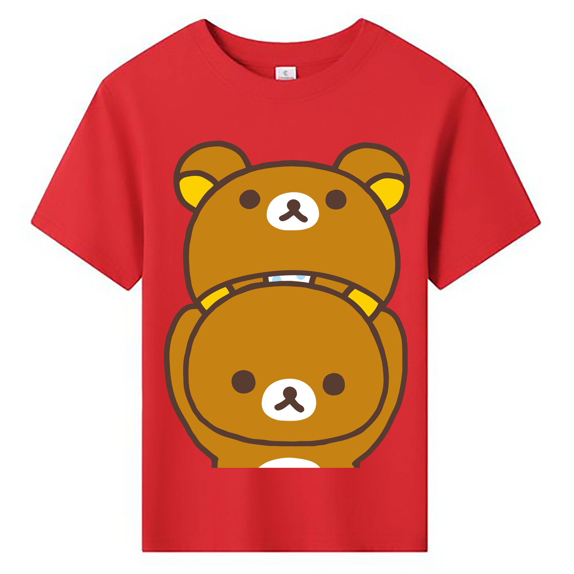 （画像用） リラックマ リラックマ キイロイトリ Rilakkuma Korilakkuma Kiiroitori 綿100％キッズTシャツ（フロントプリント）