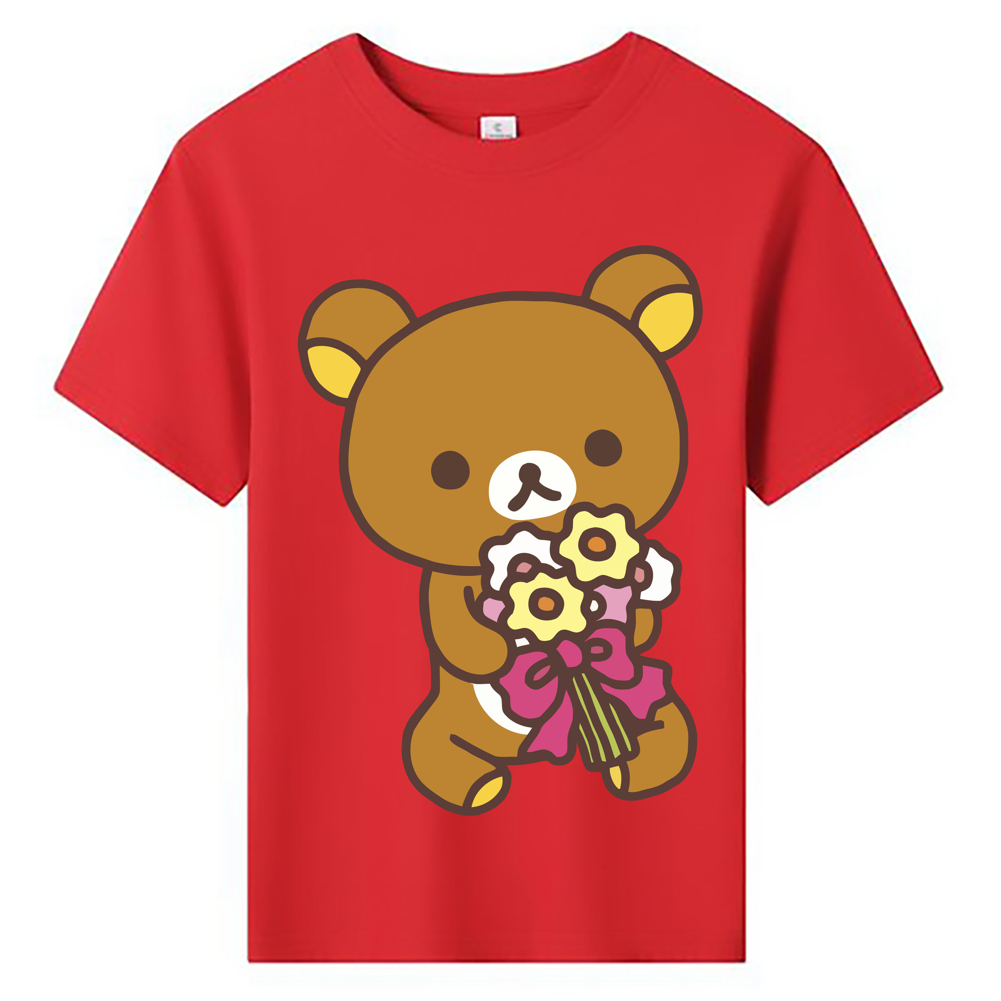（画像用） リラックマ リラックマ キイロイトリ Rilakkuma Korilakkuma Kiiroitori 綿100％キッズTシャツ（フロントプリント）