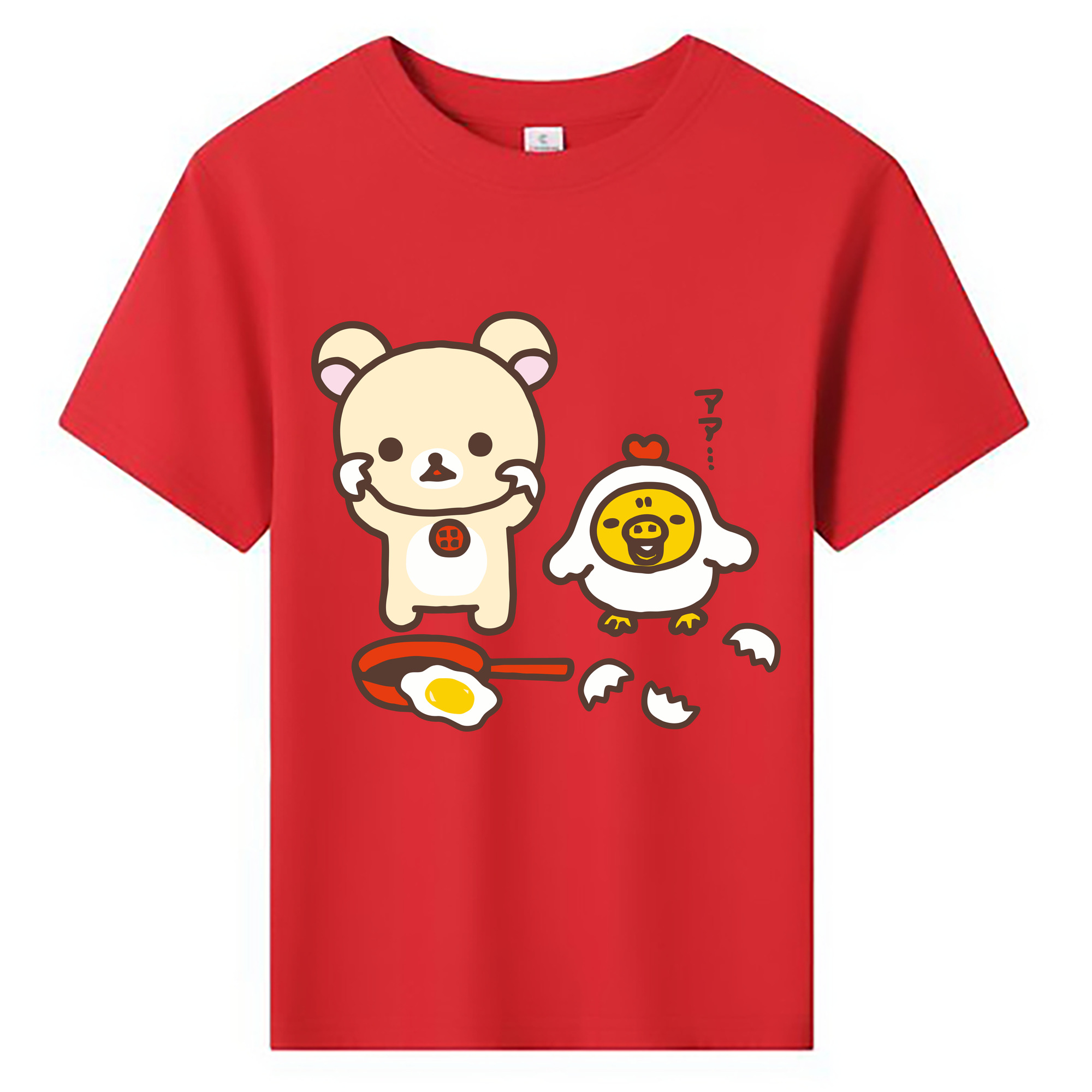 （画像用） リラックマ リラックマ キイロイトリ Rilakkuma Korilakkuma Kiiroitori 綿100％キッズTシャツ（フロントプリント）
