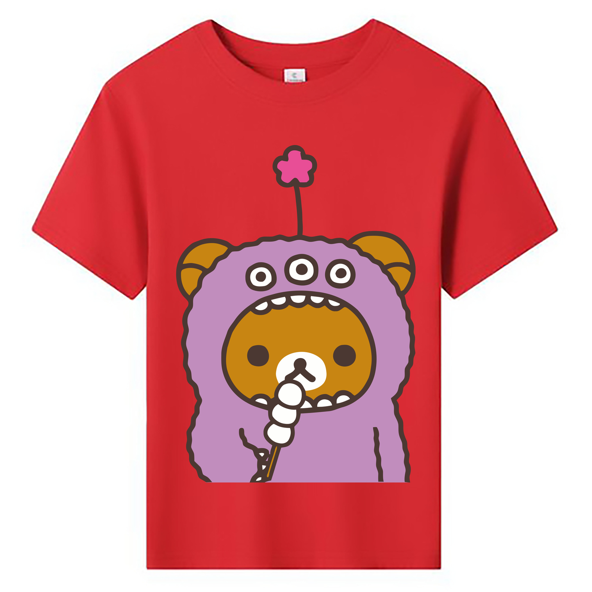 （画像用） リラックマ リラックマ キイロイトリ Rilakkuma Korilakkuma Kiiroitori 綿100％キッズTシャツ（フロントプリント）
