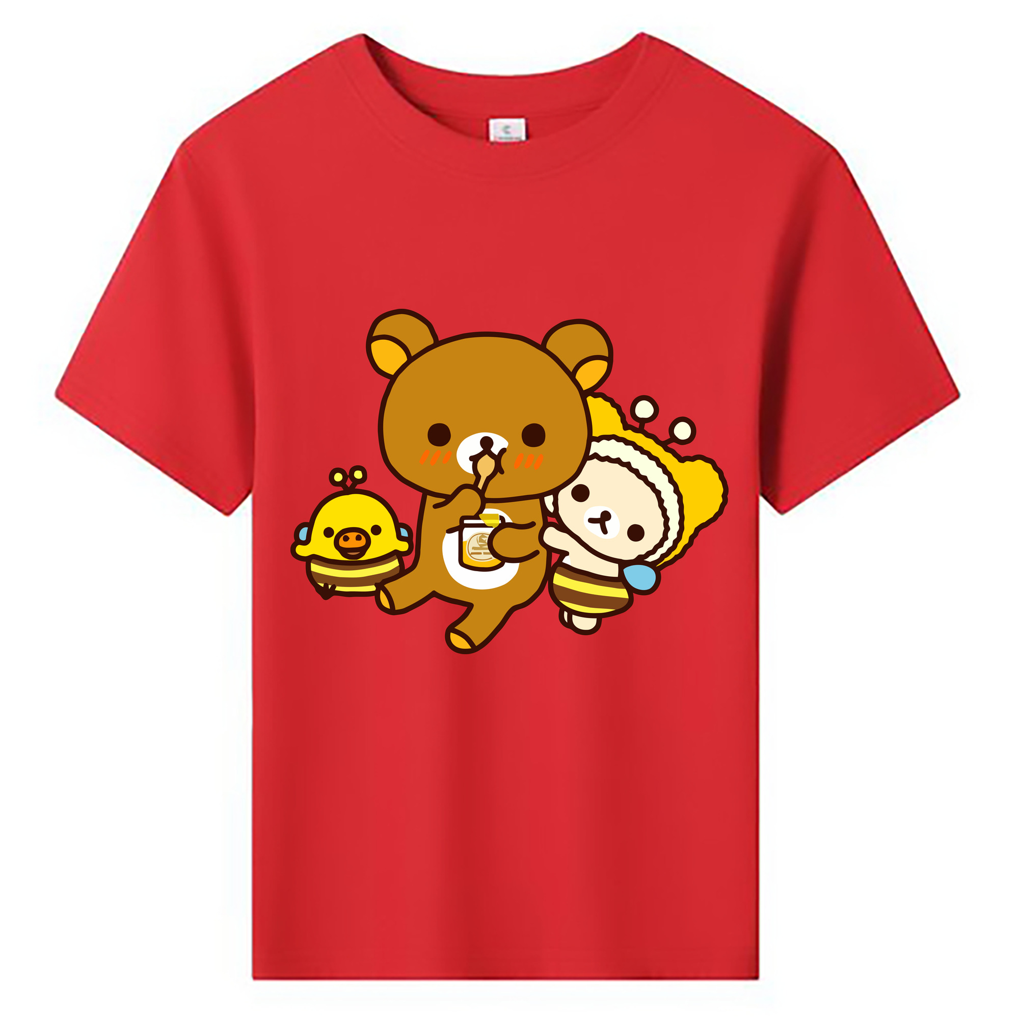 （画像用） リラックマ リラックマ キイロイトリ Rilakkuma Korilakkuma Kiiroitori 綿100％キッズTシャツ（フロントプリント）