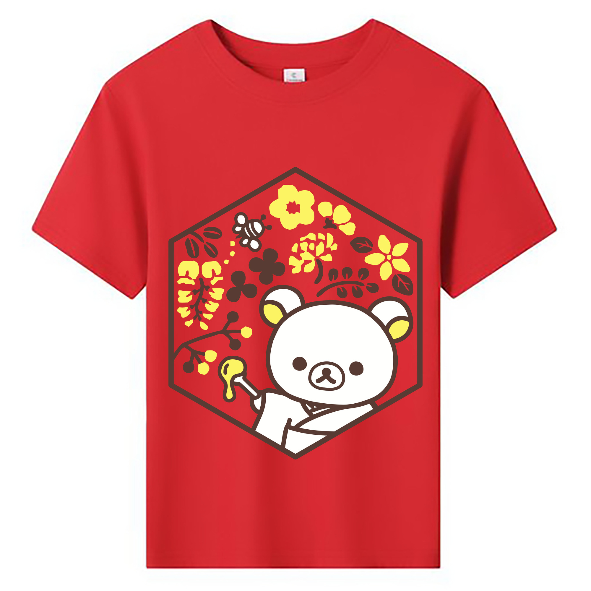 （画像用） リラックマ リラックマ キイロイトリ Rilakkuma Korilakkuma Kiiroitori 綿100％キッズTシャツ（フロントプリント）