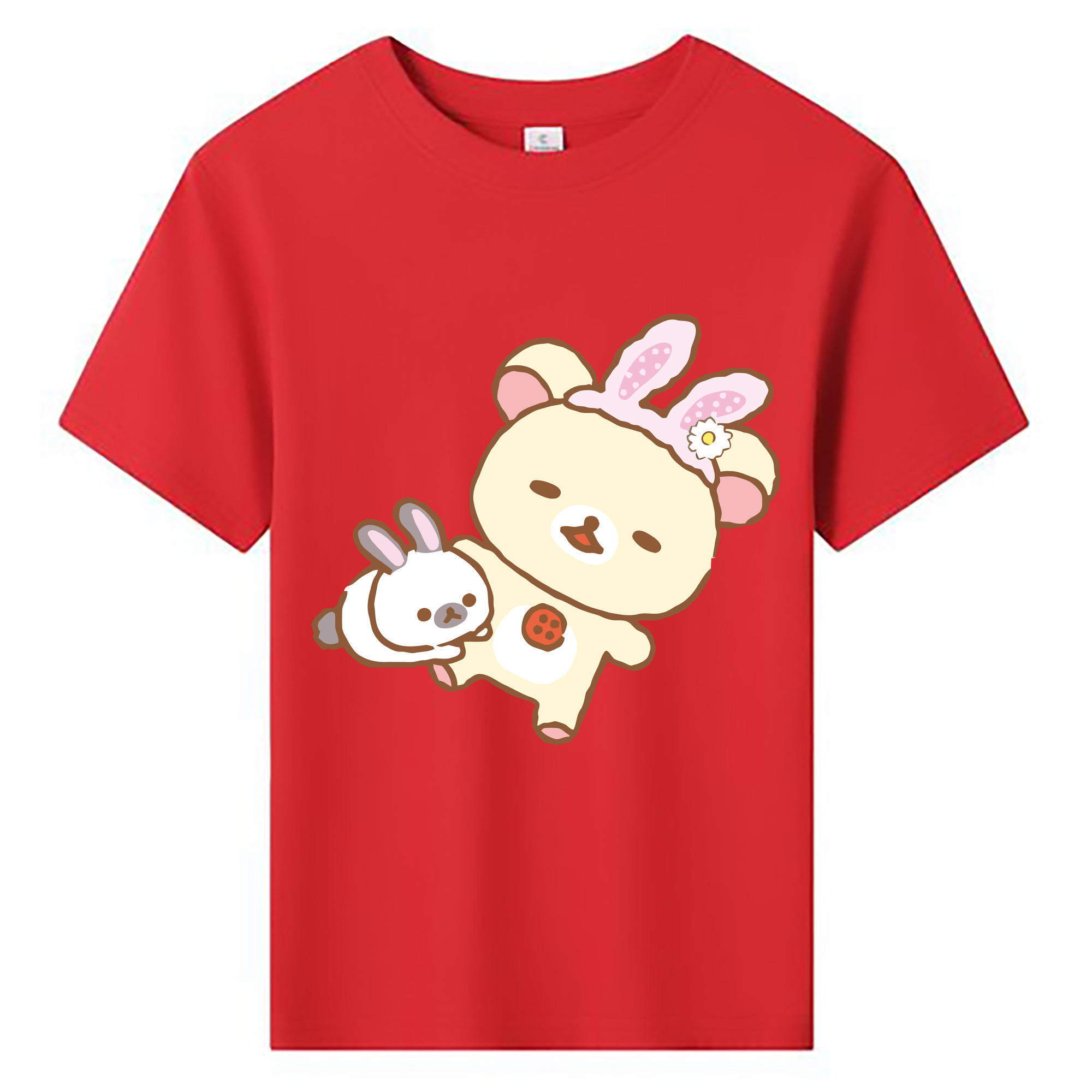 （画像用） リラックマ リラックマ キイロイトリ Rilakkuma Korilakkuma Kiiroitori 綿100％キッズTシャツ（フロントプリント）