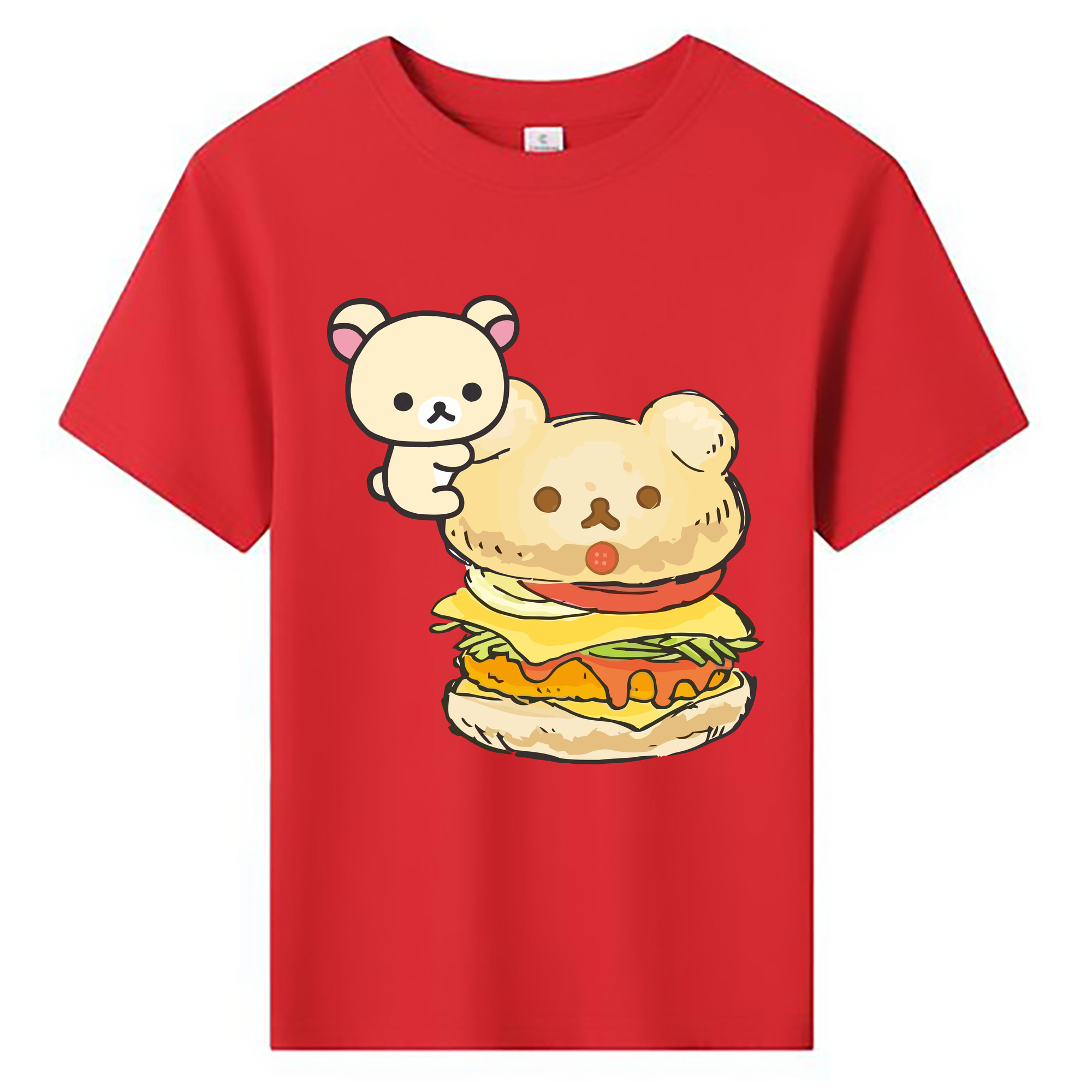 （画像用） リラックマ リラックマ キイロイトリ Rilakkuma Korilakkuma Kiiroitori 綿100％キッズTシャツ（フロントプリント）