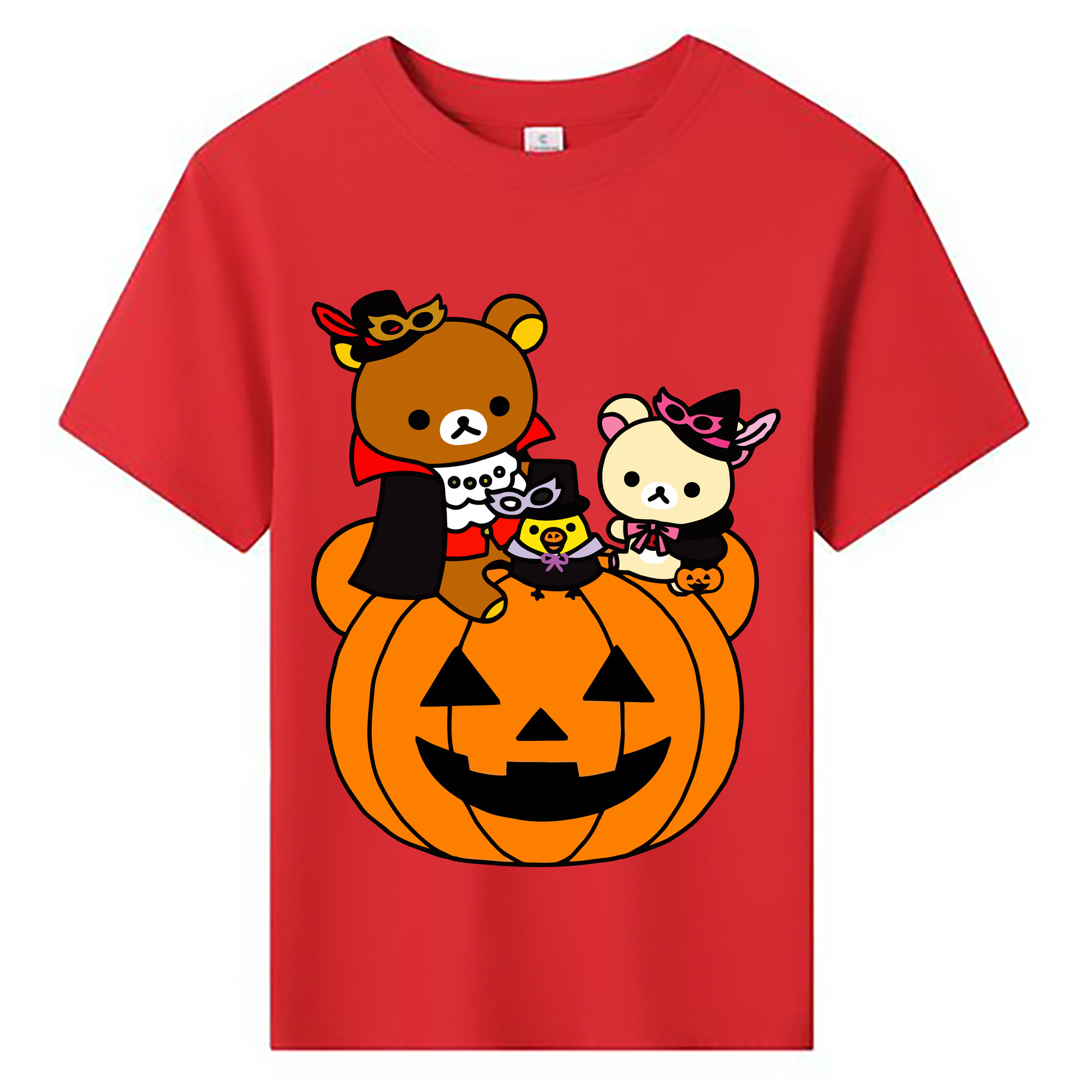 （画像用） リラックマ リラックマ キイロイトリ Rilakkuma Korilakkuma Kiiroitori 綿100％キッズTシャツ（フロントプリント）