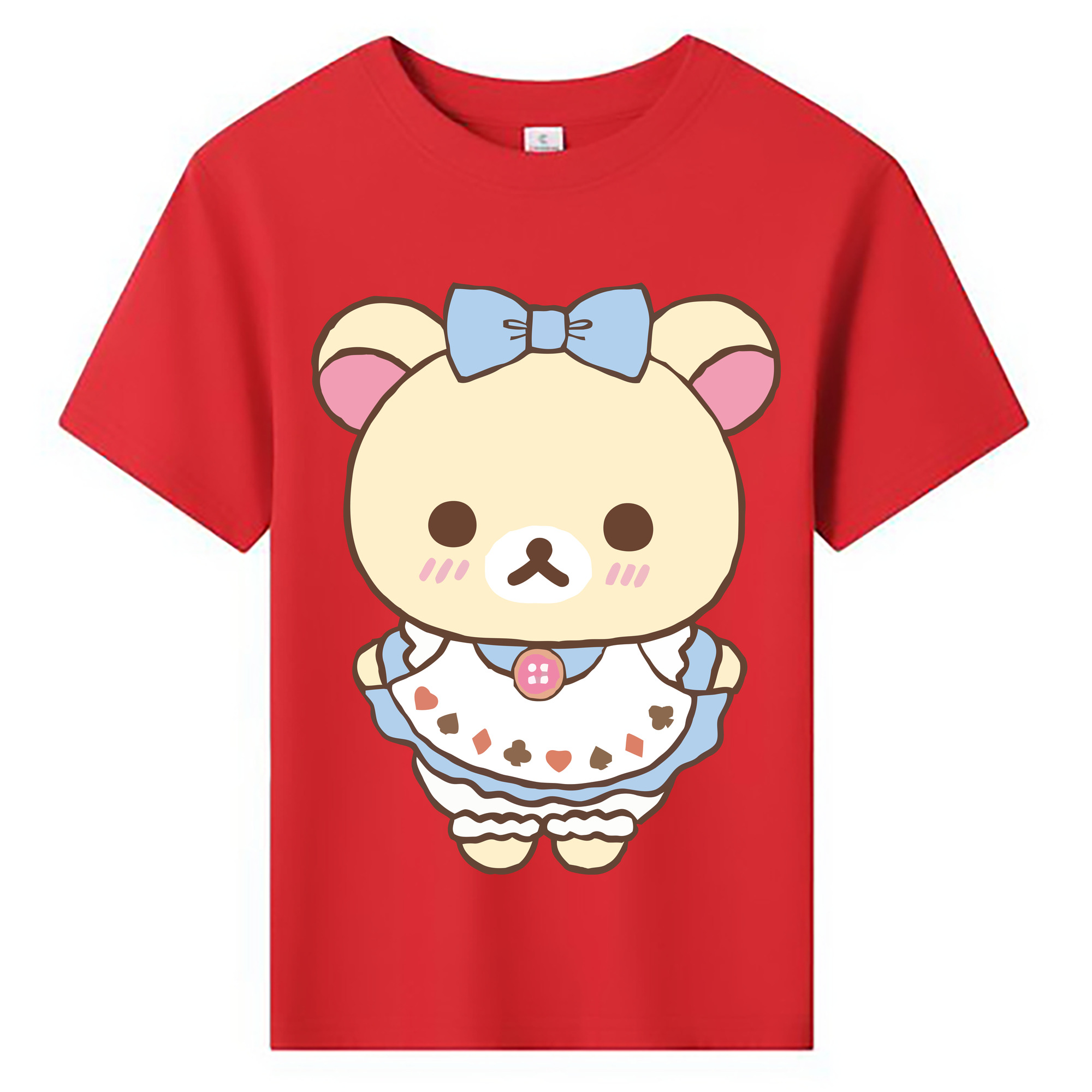 （画像用） リラックマ リラックマ キイロイトリ Rilakkuma Korilakkuma Kiiroitori 綿100％キッズTシャツ（フロントプリント）