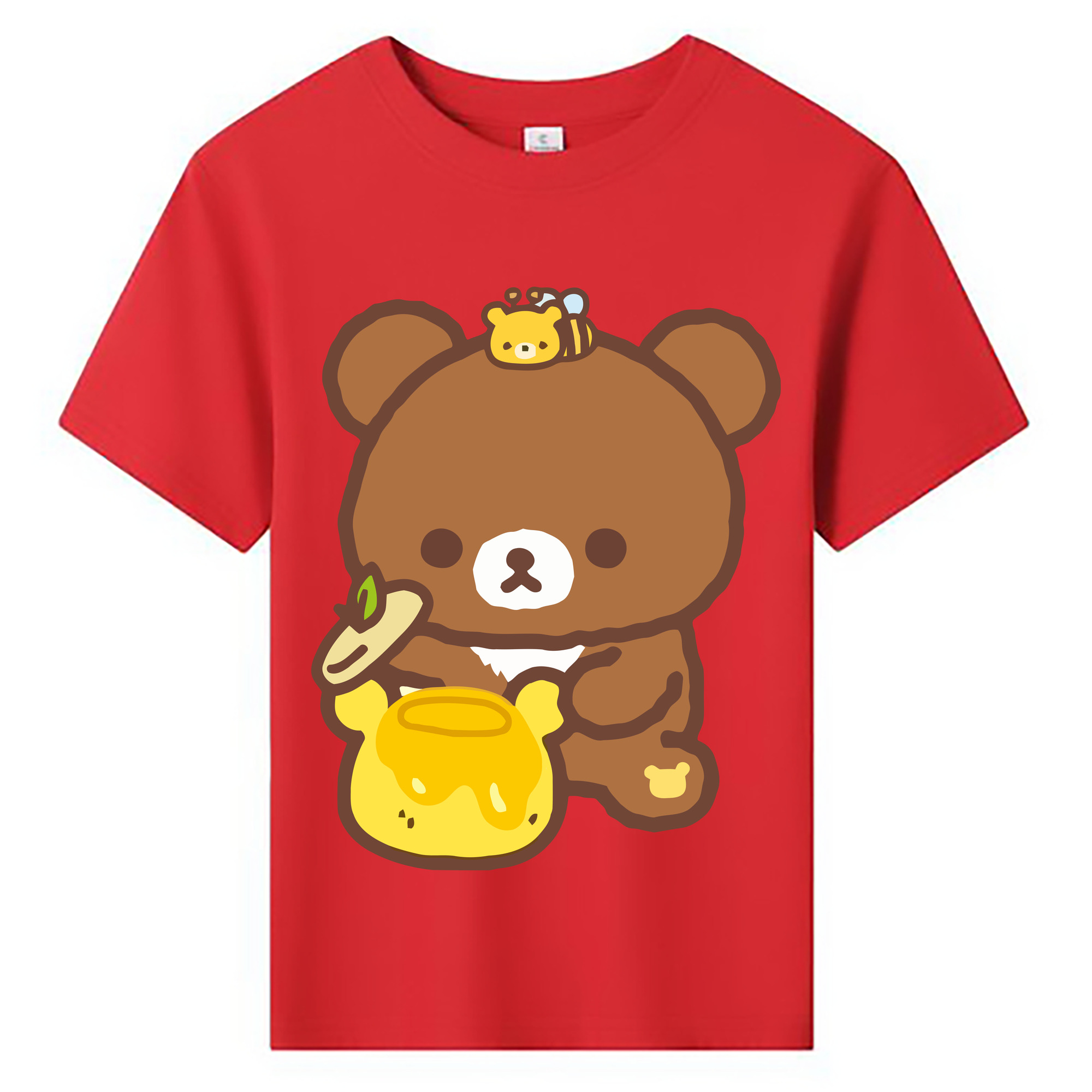 （画像用） リラックマ リラックマ キイロイトリ Rilakkuma Korilakkuma Kiiroitori 綿100％キッズTシャツ（フロントプリント）