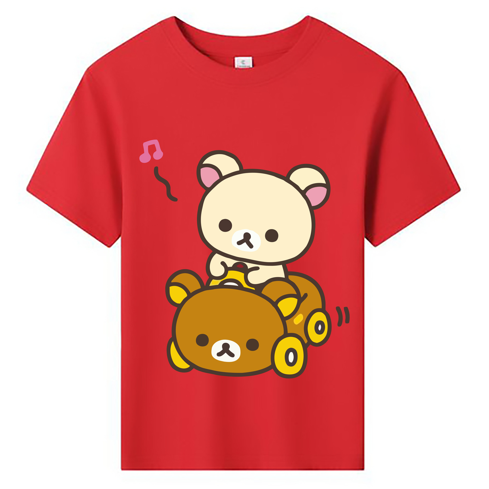 （画像用） リラックマ リラックマ キイロイトリ Rilakkuma Korilakkuma Kiiroitori 綿100％キッズTシャツ（フロントプリント）