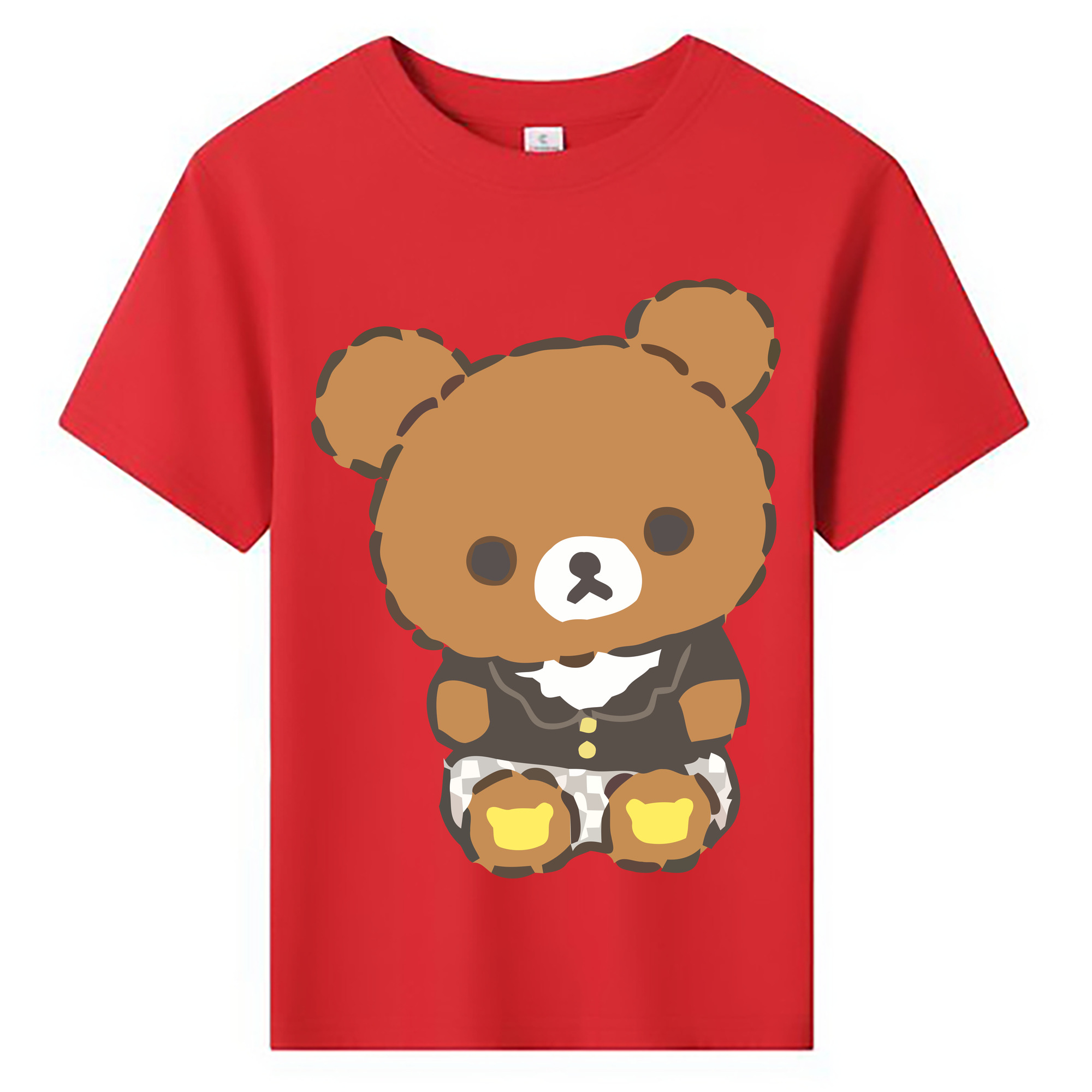 （画像用） リラックマ リラックマ キイロイトリ Rilakkuma Korilakkuma Kiiroitori 綿100％キッズTシャツ（フロントプリント）