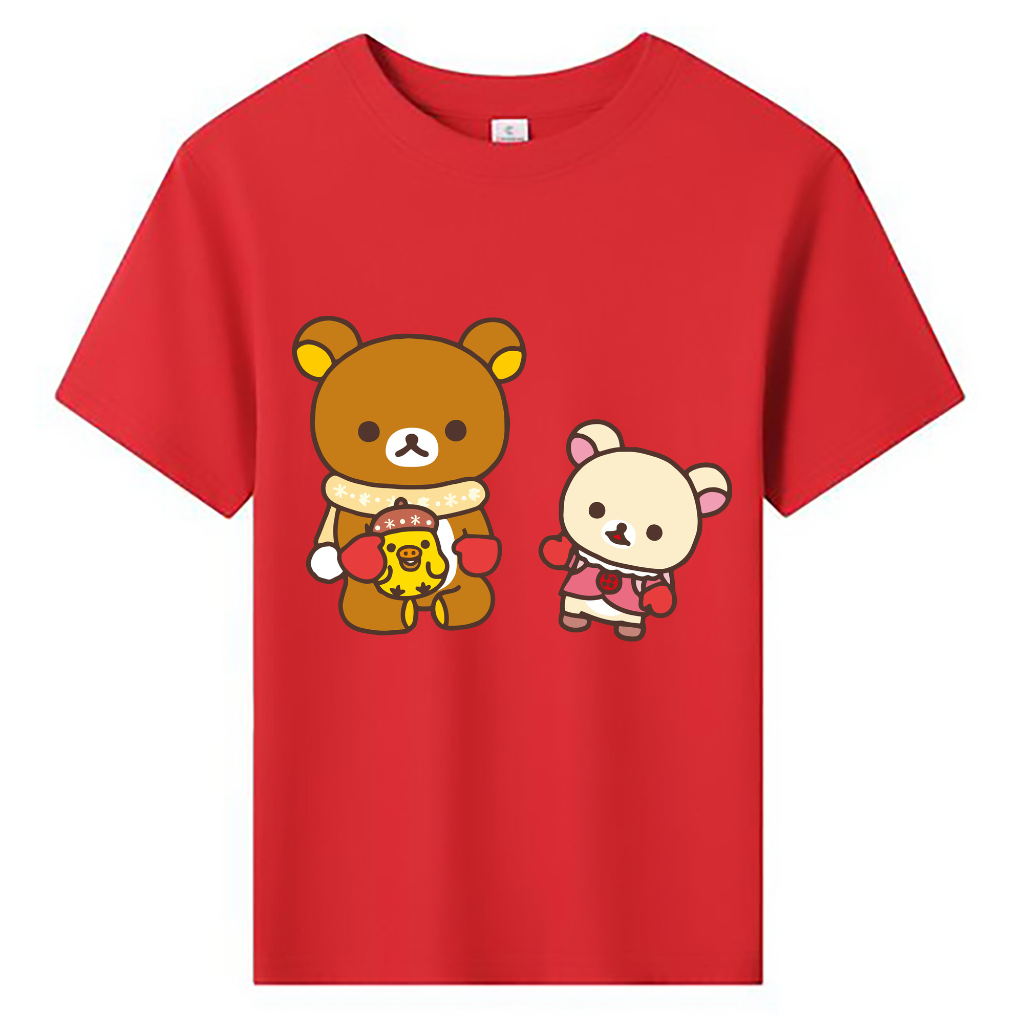 （画像用） リラックマ リラックマ キイロイトリ Rilakkuma Korilakkuma Kiiroitori 綿100％キッズTシャツ（フロントプリント）