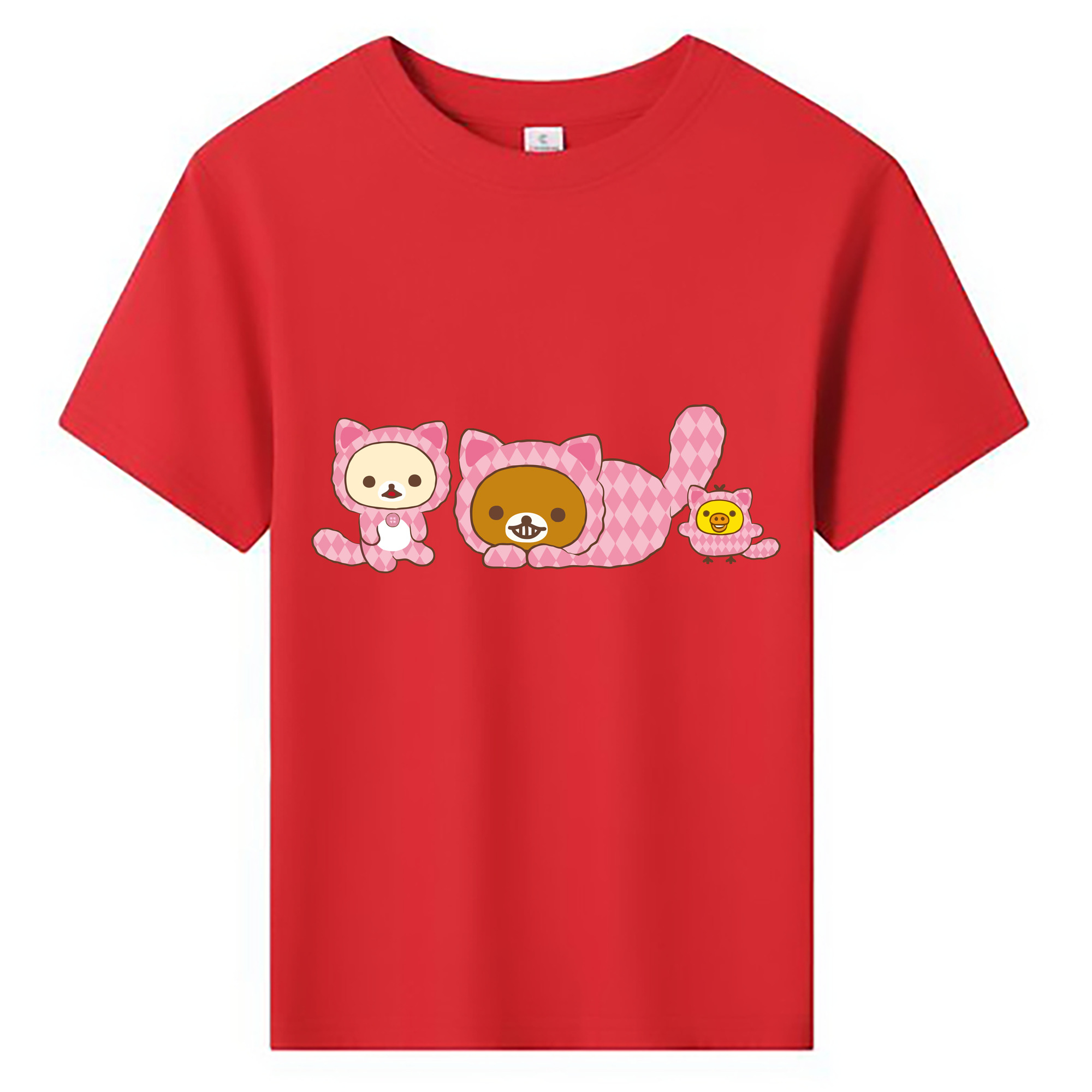 （画像用） リラックマ リラックマ キイロイトリ Rilakkuma Korilakkuma Kiiroitori 綿100％キッズTシャツ（フロントプリント）