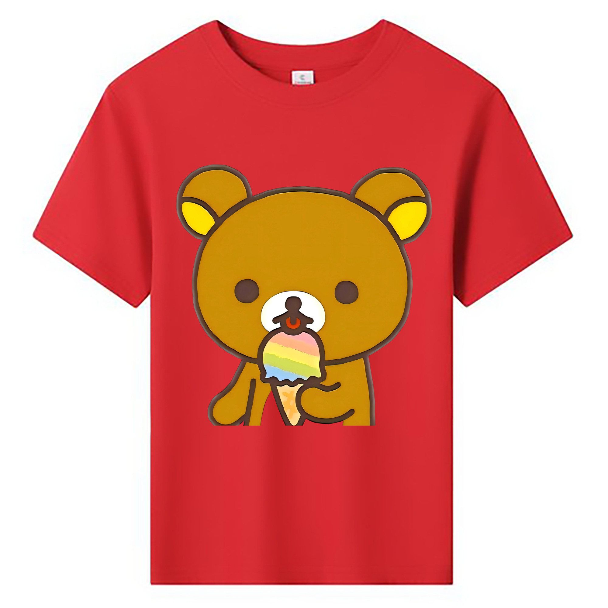 （画像用） リラックマ リラックマ キイロイトリ Rilakkuma Korilakkuma Kiiroitori 綿100％キッズTシャツ（フロントプリント）