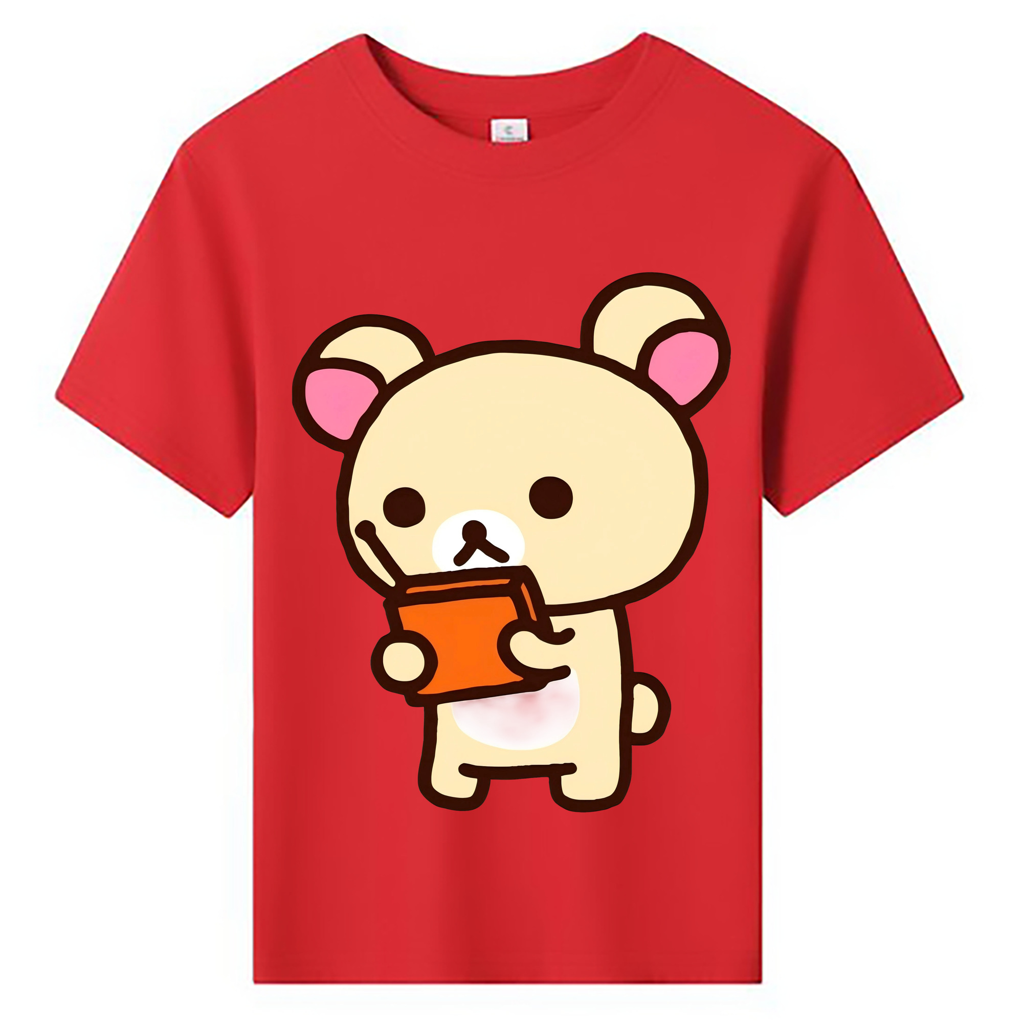 （画像用） リラックマ リラックマ キイロイトリ Rilakkuma Korilakkuma Kiiroitori 綿100％キッズTシャツ（フロントプリント）