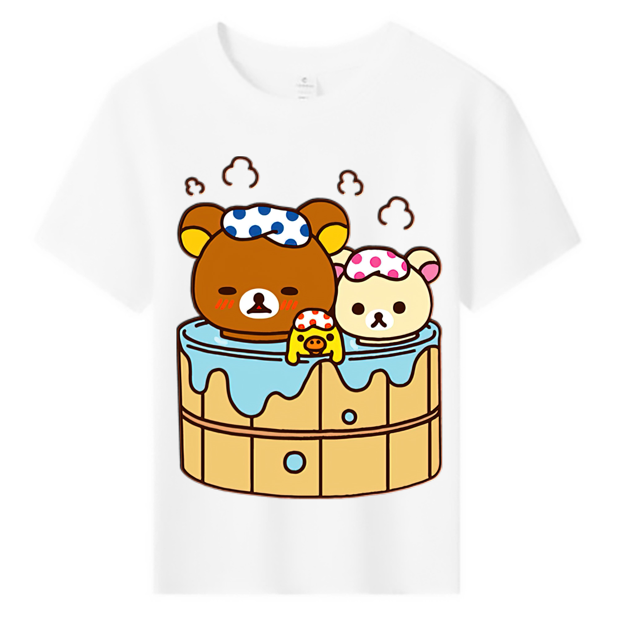 （画像用） リラックマ リラックマ キイロイトリ Rilakkuma Korilakkuma Kiiroitori 綿100％キッズTシャツ（フロントプリント）