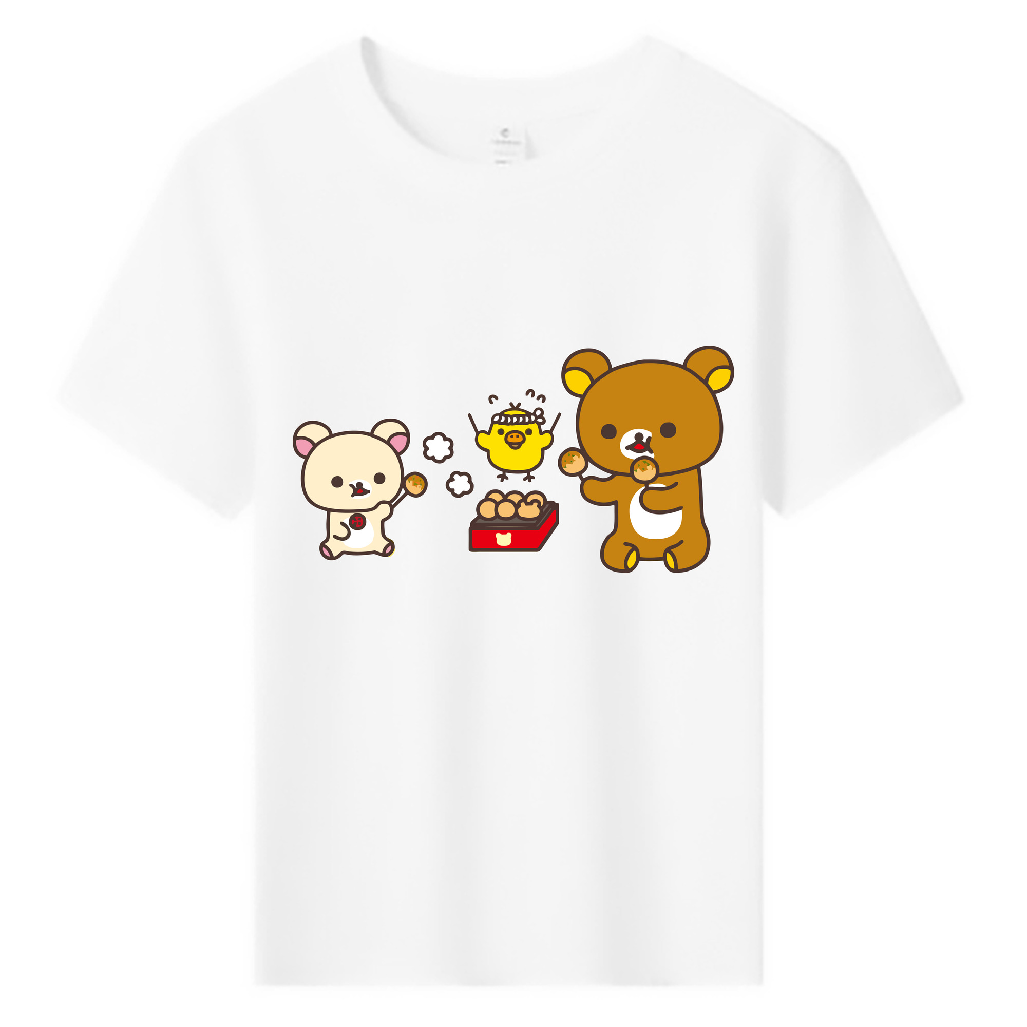 （画像用） リラックマ リラックマ キイロイトリ Rilakkuma Korilakkuma Kiiroitori 綿100％キッズTシャツ（フロントプリント）
