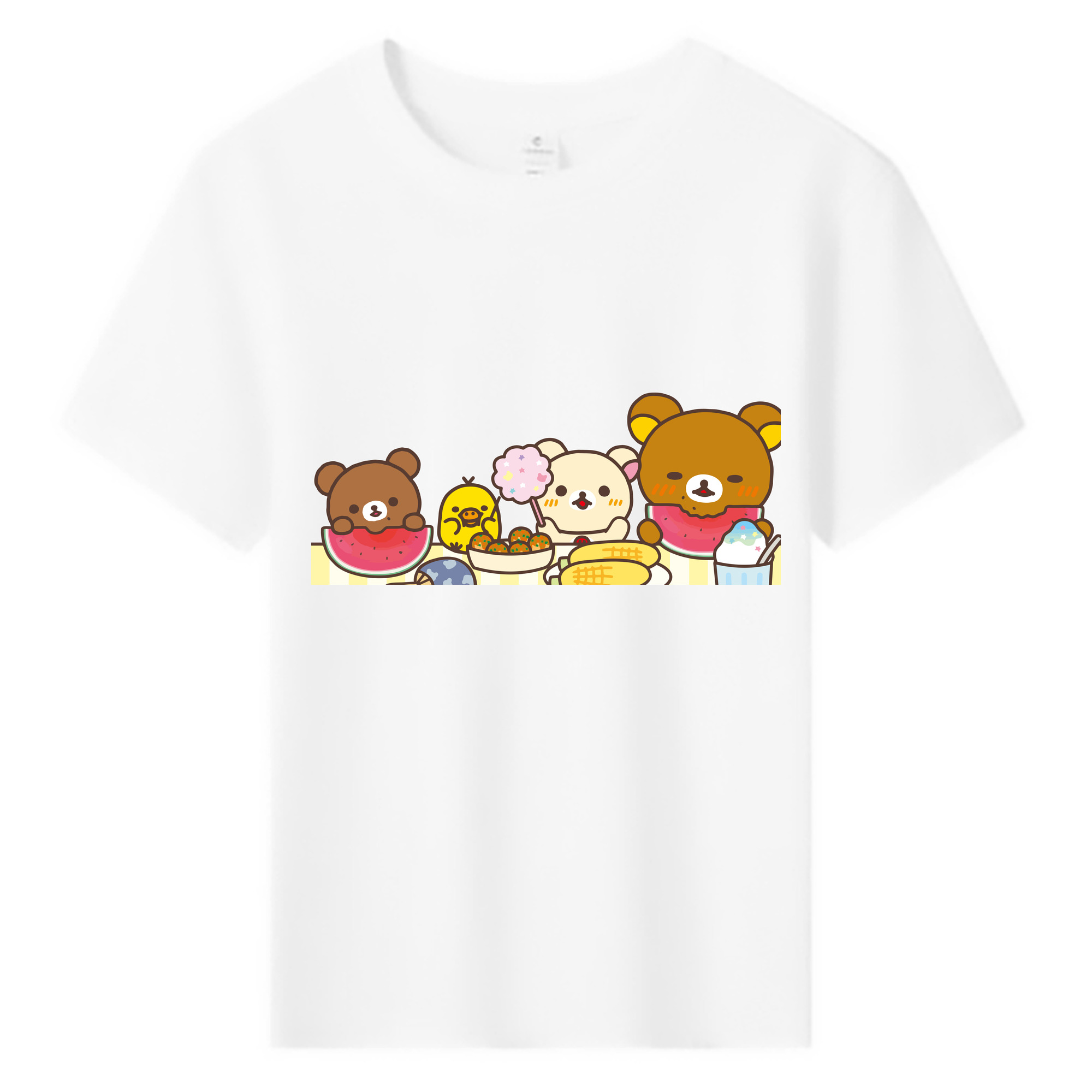 （画像用） リラックマ リラックマ キイロイトリ Rilakkuma Korilakkuma Kiiroitori 綿100％キッズTシャツ（フロントプリント）