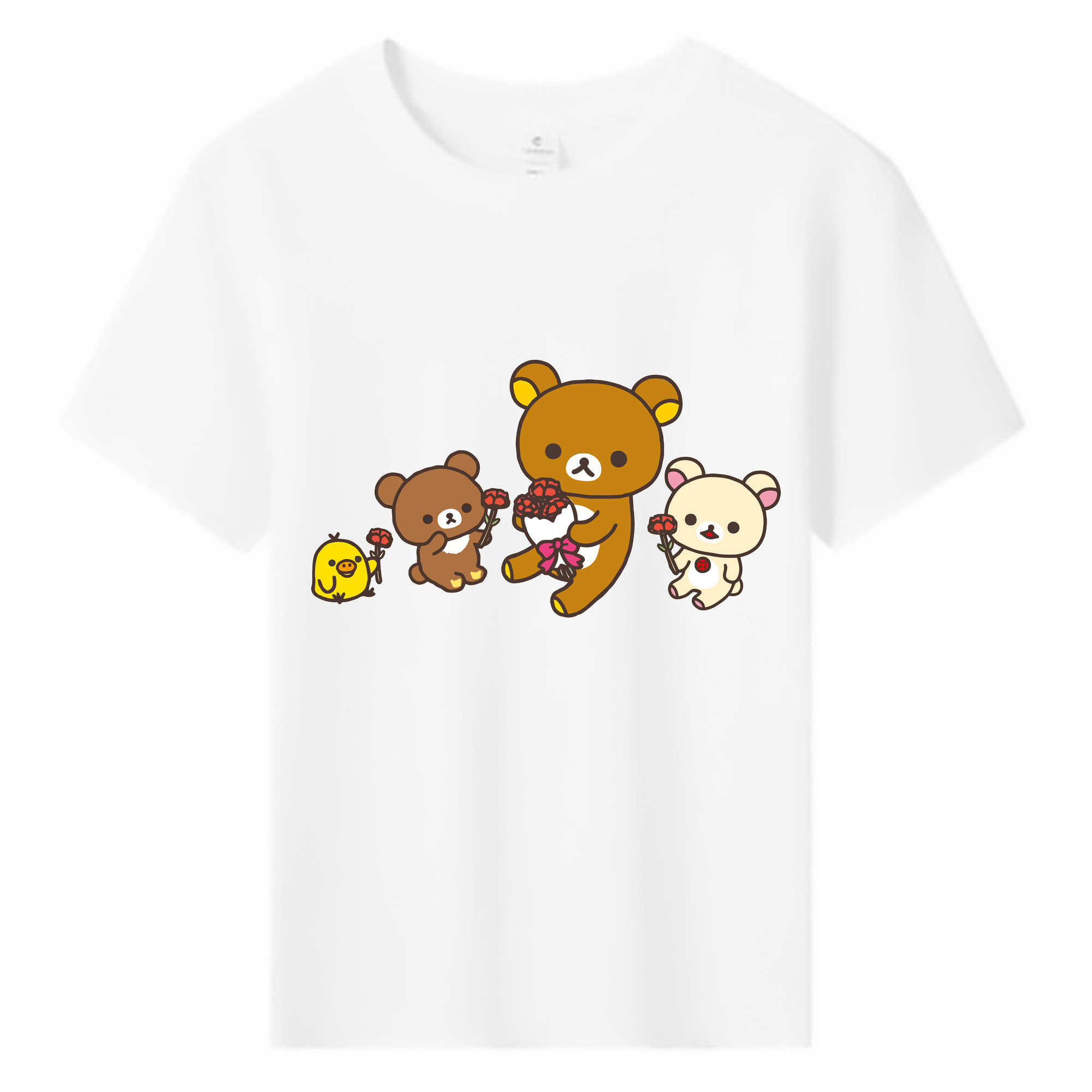 （画像用） リラックマ リラックマ キイロイトリ Rilakkuma Korilakkuma Kiiroitori 綿100％キッズTシャツ（フロントプリント）