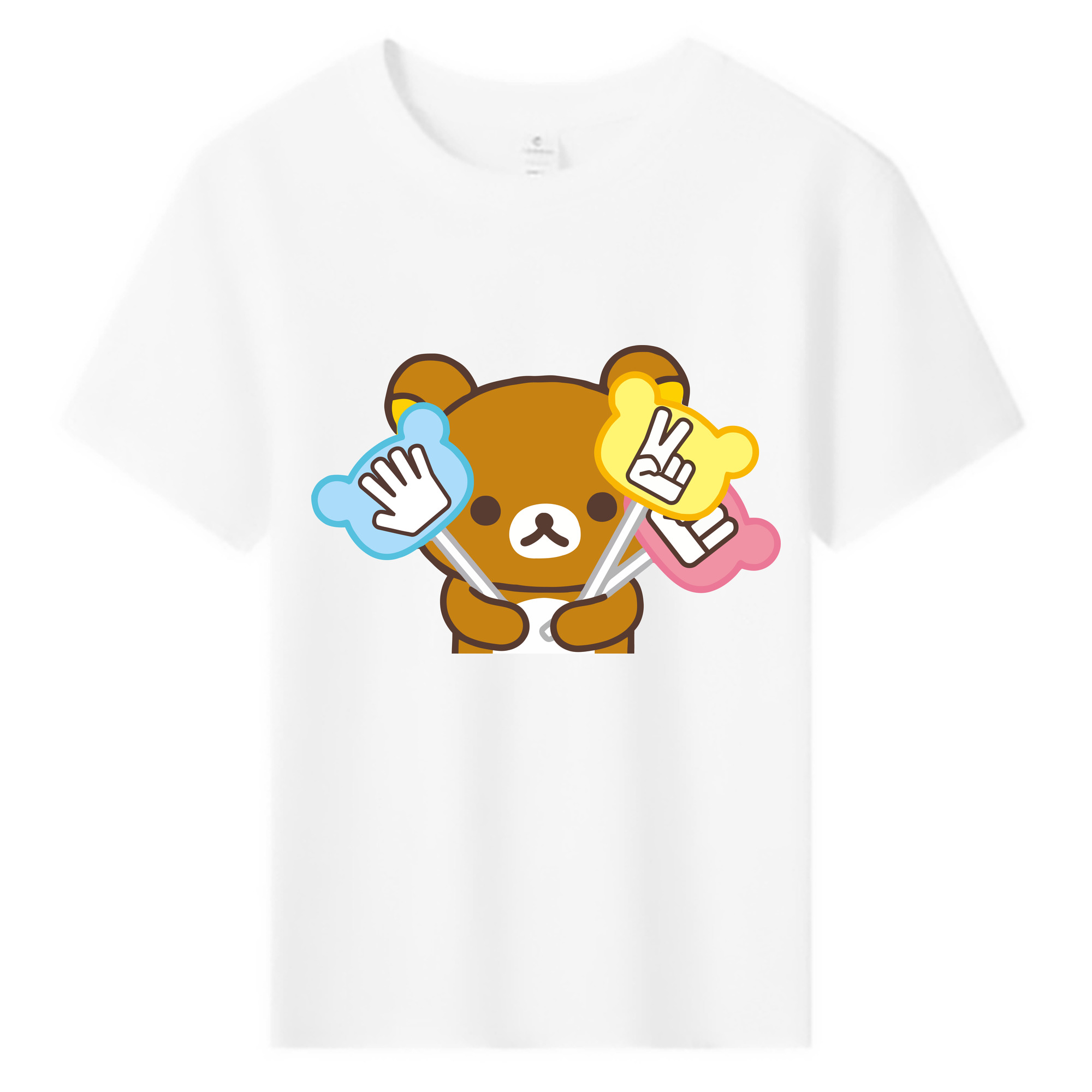 （画像用） リラックマ リラックマ キイロイトリ Rilakkuma Korilakkuma Kiiroitori 綿100％キッズTシャツ（フロントプリント）