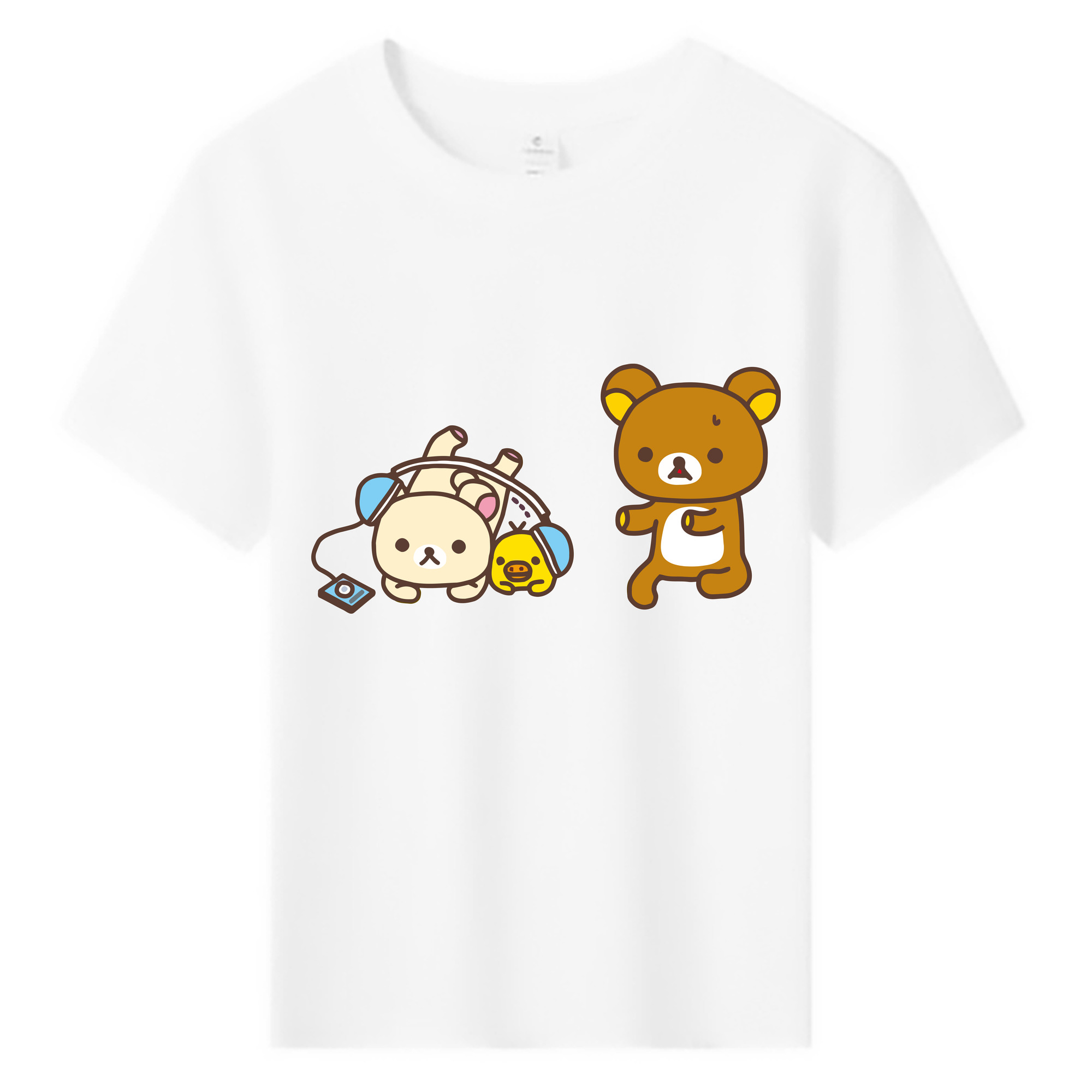 （画像用） リラックマ リラックマ キイロイトリ Rilakkuma Korilakkuma Kiiroitori 綿100％キッズTシャツ（フロントプリント）