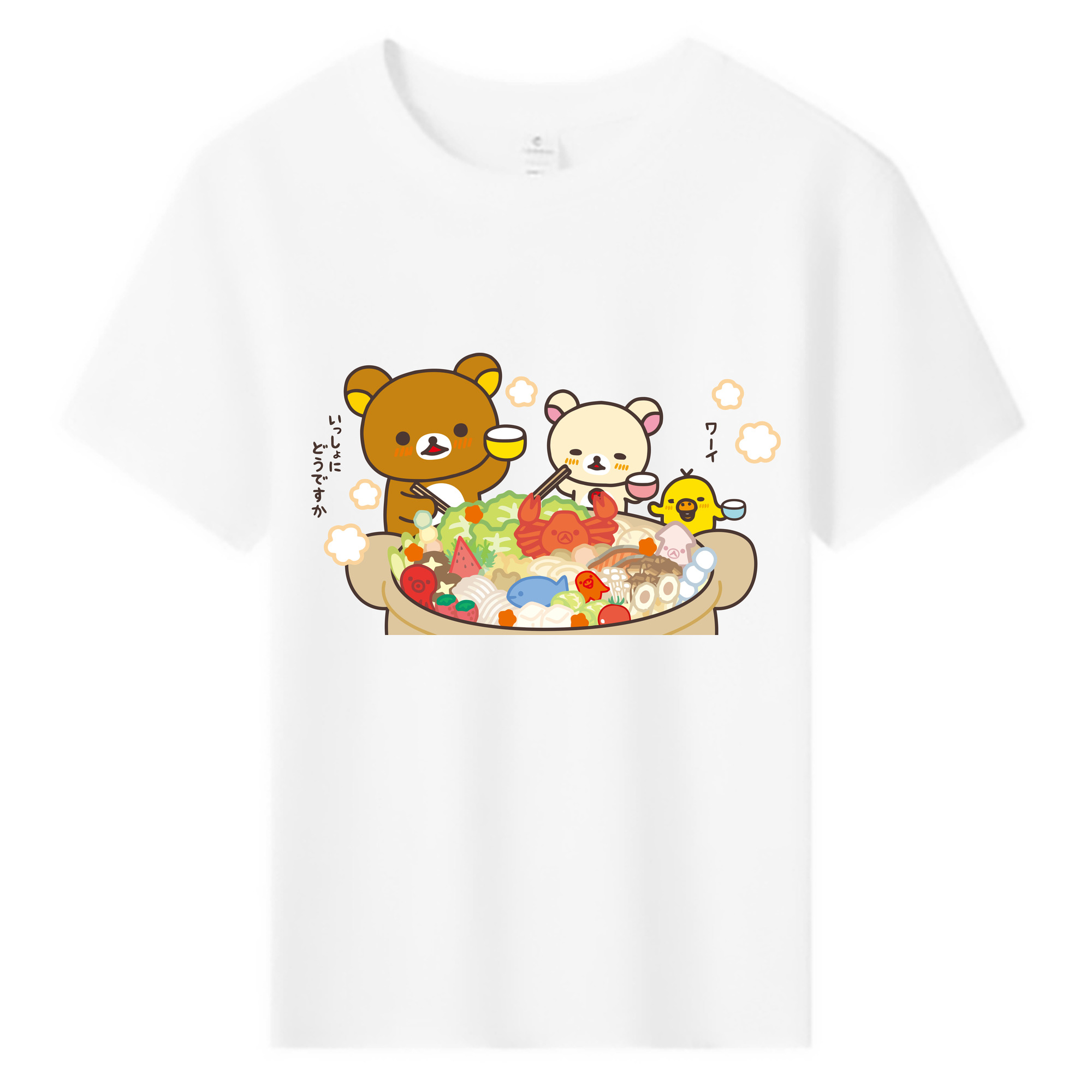 （画像用） リラックマ リラックマ キイロイトリ Rilakkuma Korilakkuma Kiiroitori 綿100％キッズTシャツ（フロントプリント）