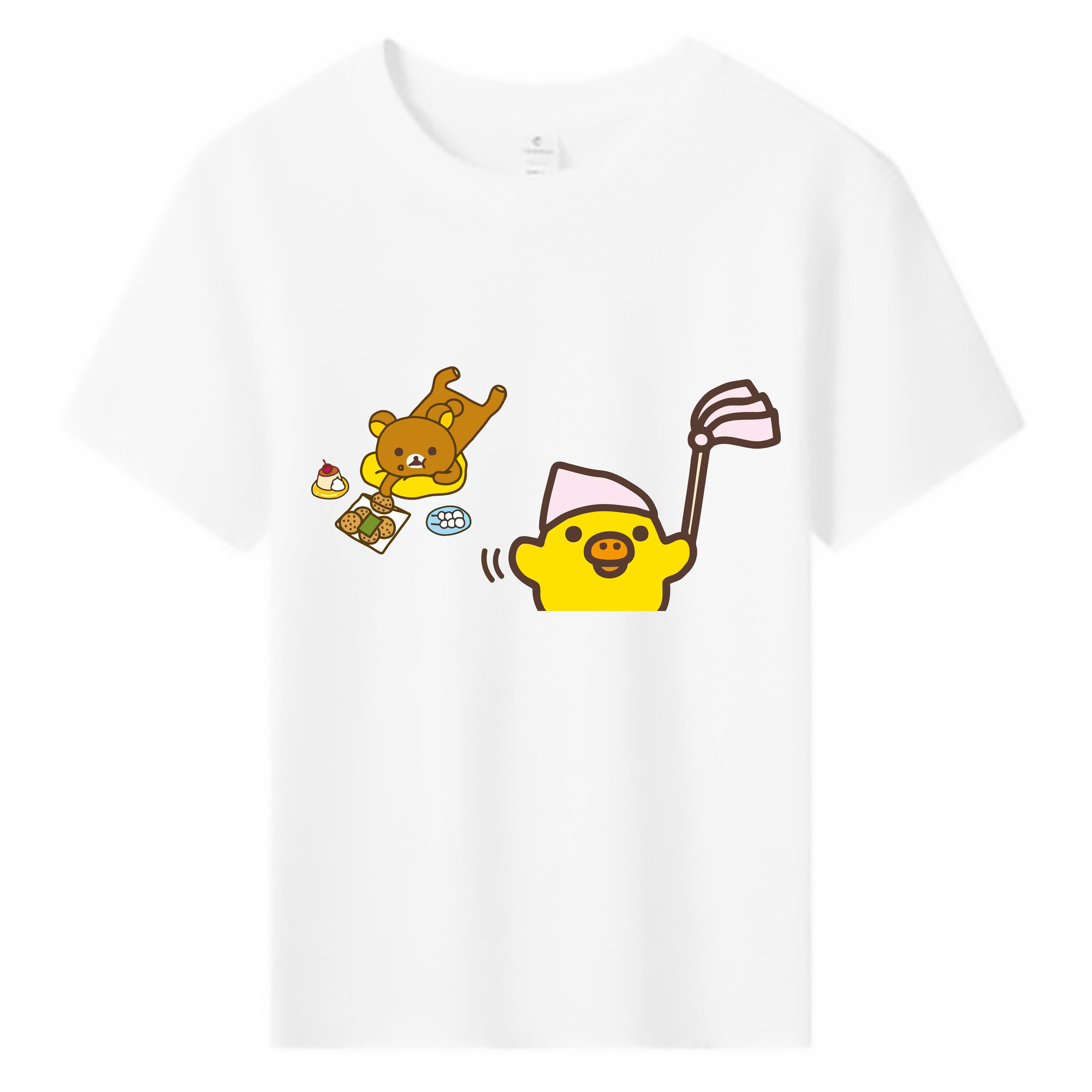 （画像用） リラックマ リラックマ キイロイトリ Rilakkuma Korilakkuma Kiiroitori 綿100％キッズTシャツ（フロントプリント）