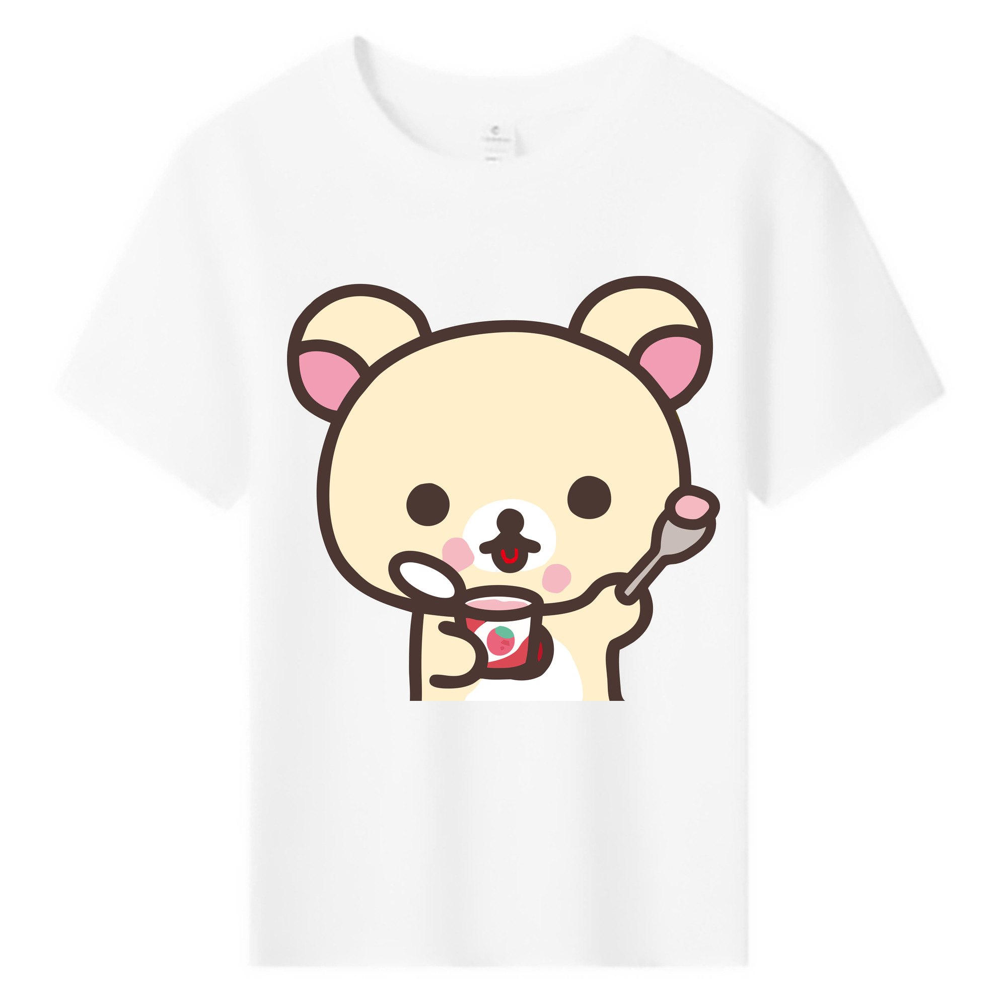 （画像用） リラックマ リラックマ キイロイトリ Rilakkuma Korilakkuma Kiiroitori 綿100％キッズTシャツ（フロントプリント）