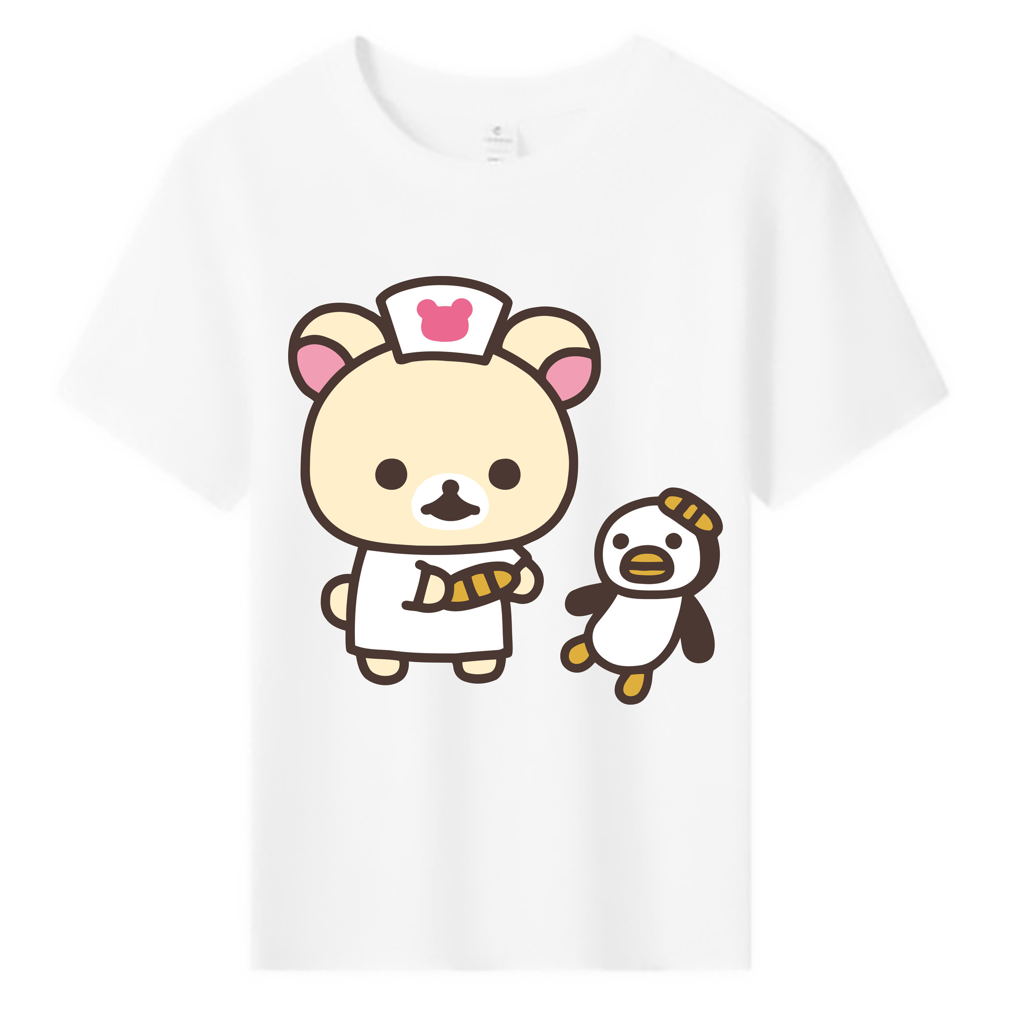 （画像用） リラックマ リラックマ キイロイトリ Rilakkuma Korilakkuma Kiiroitori 綿100％キッズTシャツ（フロントプリント）