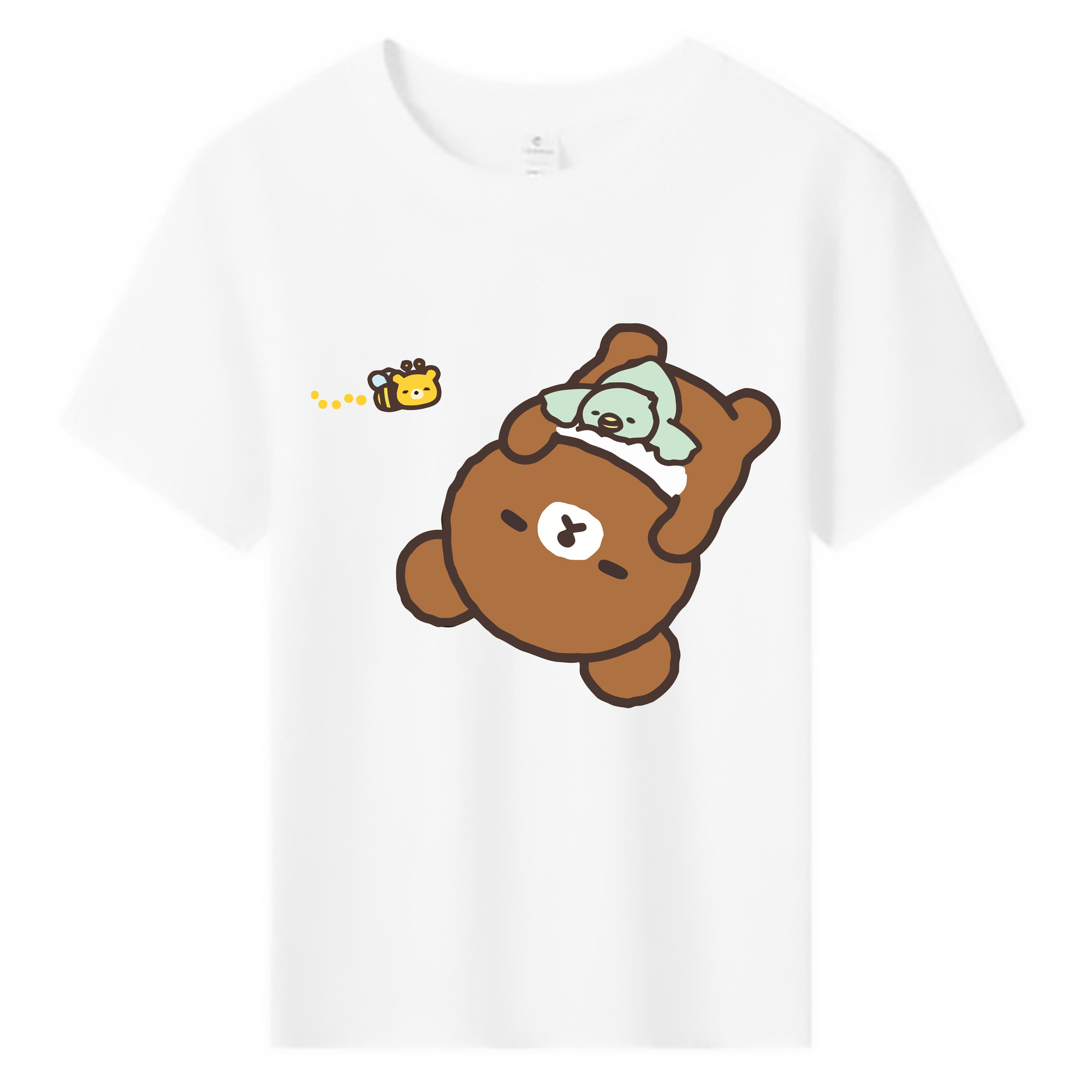 （画像用） リラックマ リラックマ キイロイトリ Rilakkuma Korilakkuma Kiiroitori 綿100％キッズTシャツ（フロントプリント）