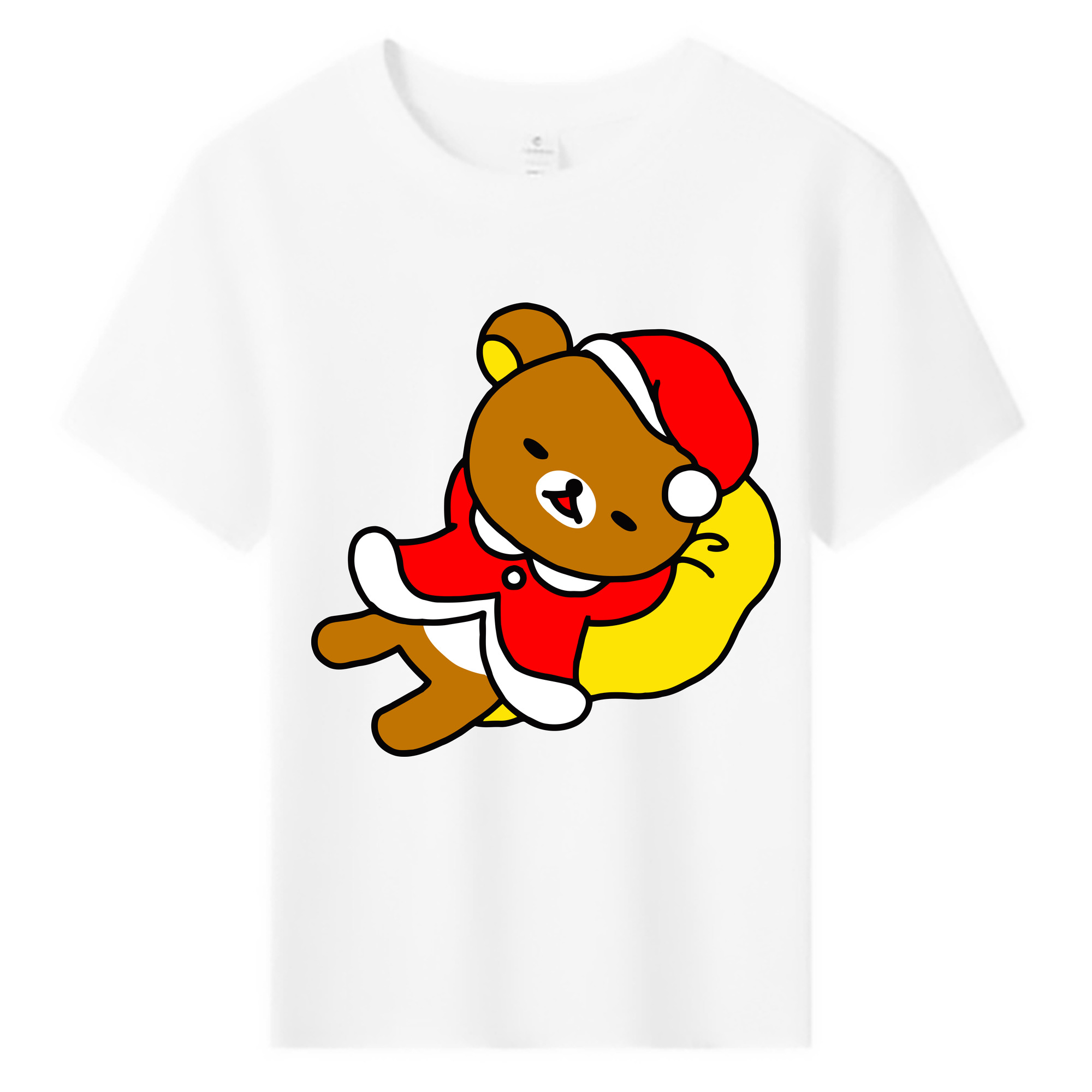 （画像用） リラックマ リラックマ キイロイトリ Rilakkuma Korilakkuma Kiiroitori 綿100％キッズTシャツ（フロントプリント）