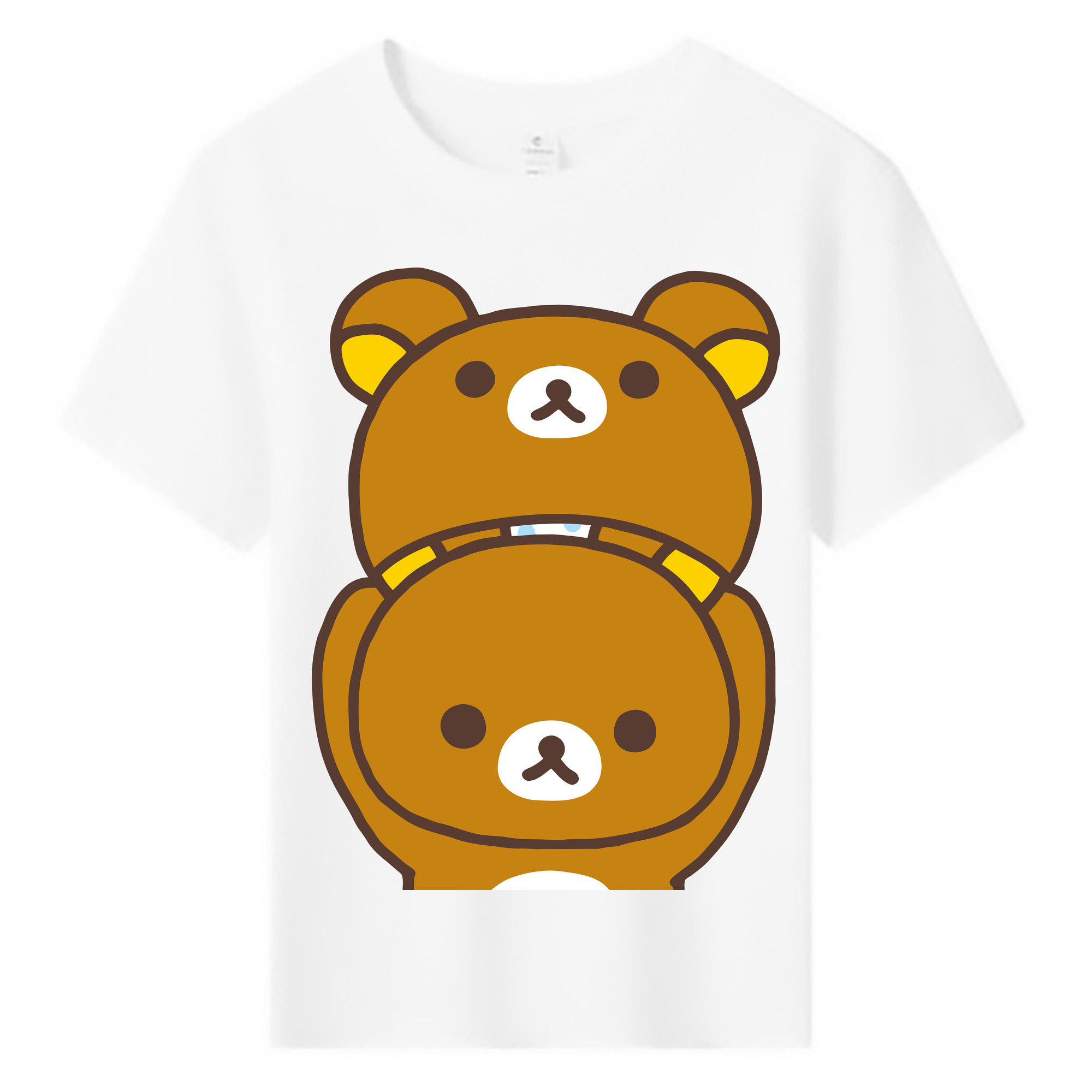 （画像用） リラックマ リラックマ キイロイトリ Rilakkuma Korilakkuma Kiiroitori 綿100％キッズTシャツ（フロントプリント）