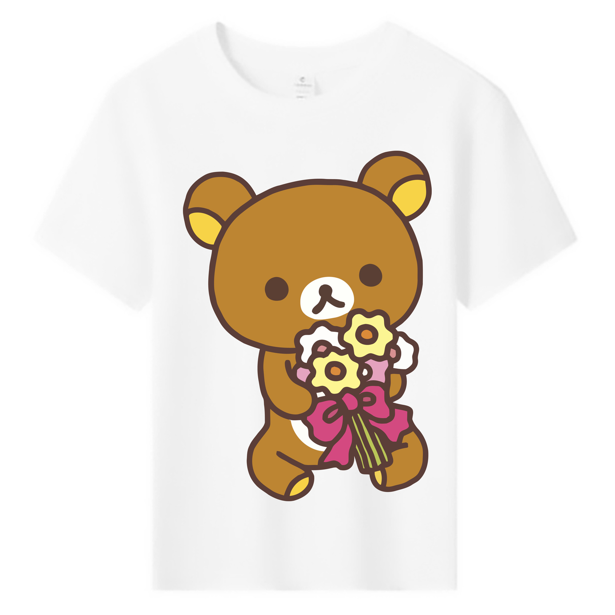 （画像用） リラックマ リラックマ キイロイトリ Rilakkuma Korilakkuma Kiiroitori 綿100％キッズTシャツ（フロントプリント）